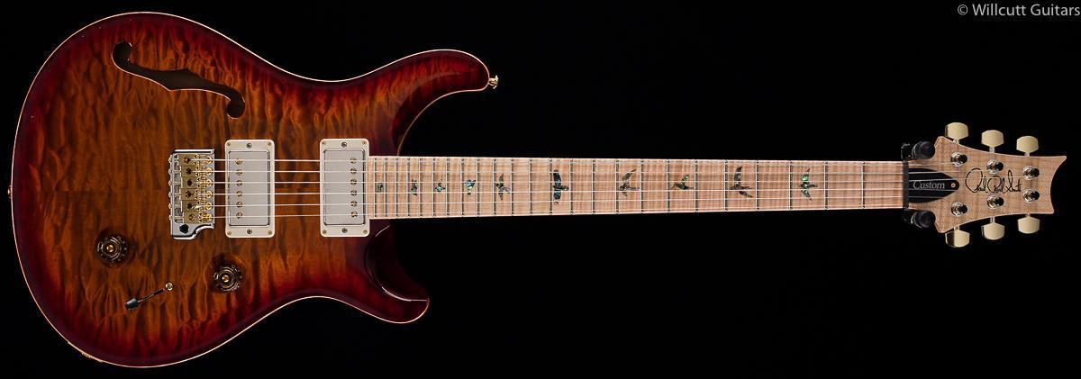 PRS Wood Library Custom 24 Semi-Hollow Swamp Ash Dark Cherry Burst