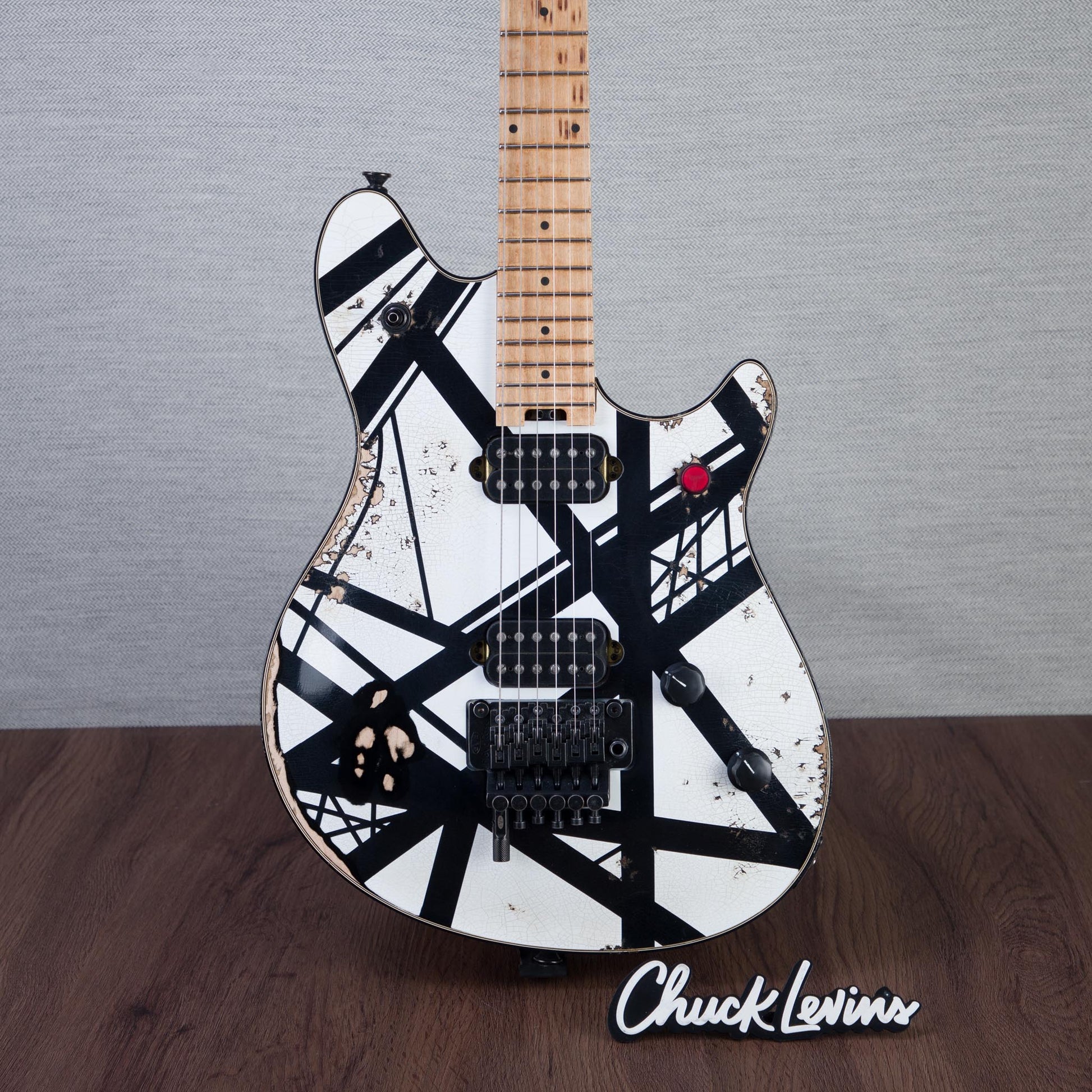 EVH Custom Shop Special Edition Wolfgang Stripes Electric Guitar - White/Black Stripes - #WG17574A