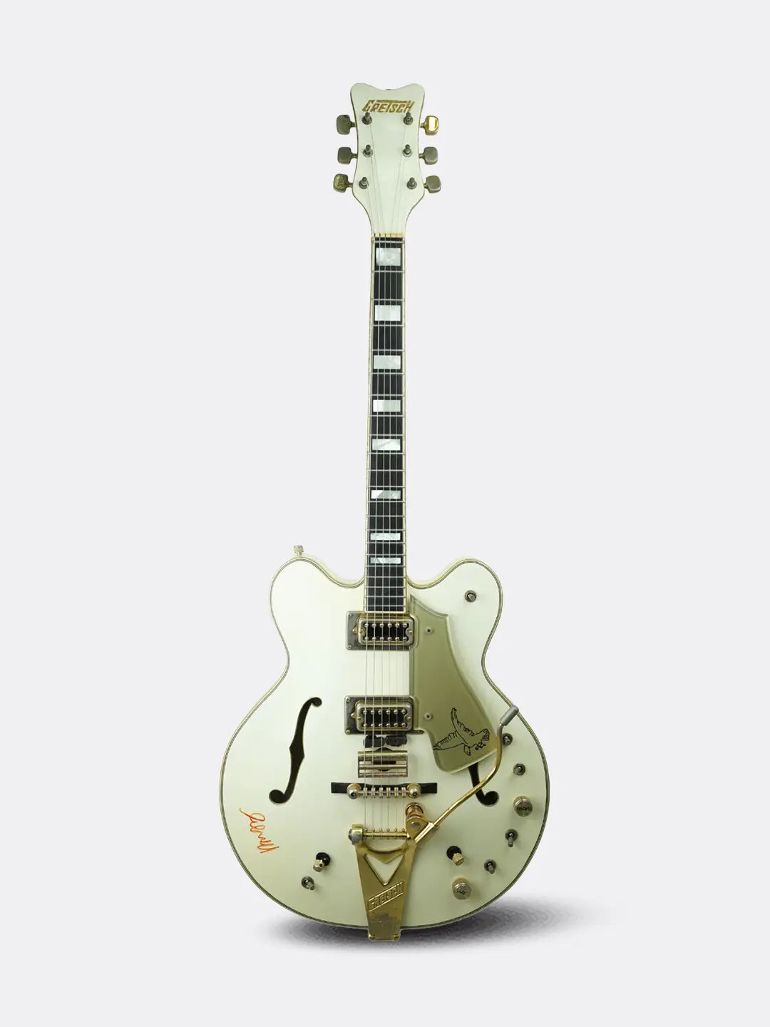 SOLD - Vintage Gretsch White Falcon 7594 Signed by Neil Young - USA 1972