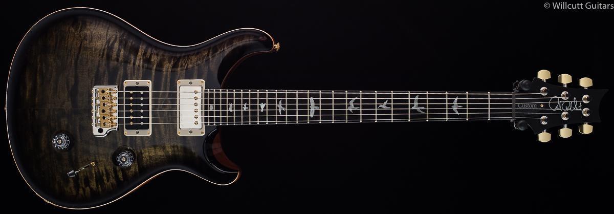 PRS Custom 24 Wood Library 10 Top Flame Maple Neck Obsidian Smokeburst