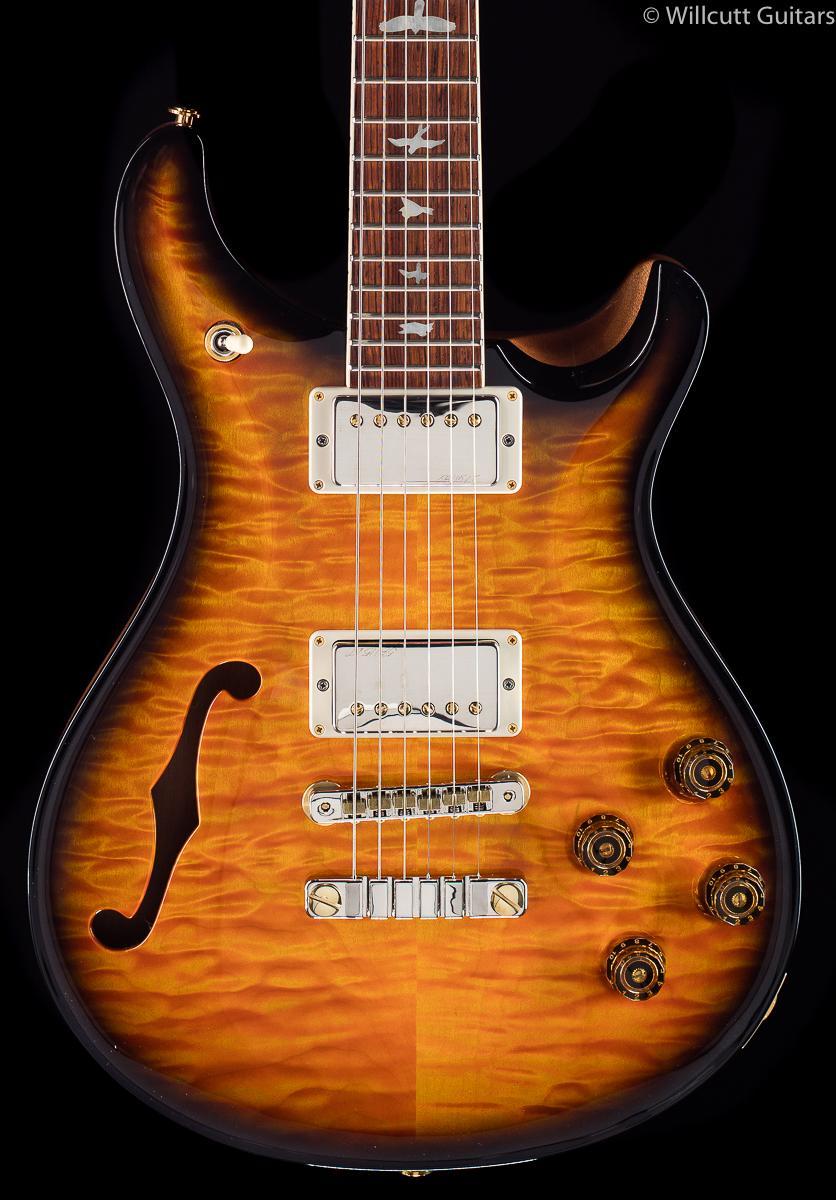 PRS McCarty 594 Semi Hollow Wood Library Amber Smokeburst
