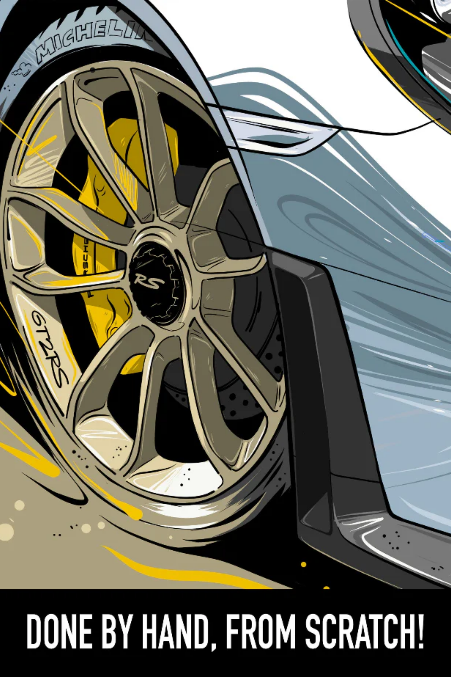 Marz Ink - Porsche 911 GT2RS (Front) (ACRYLIC/METAL)