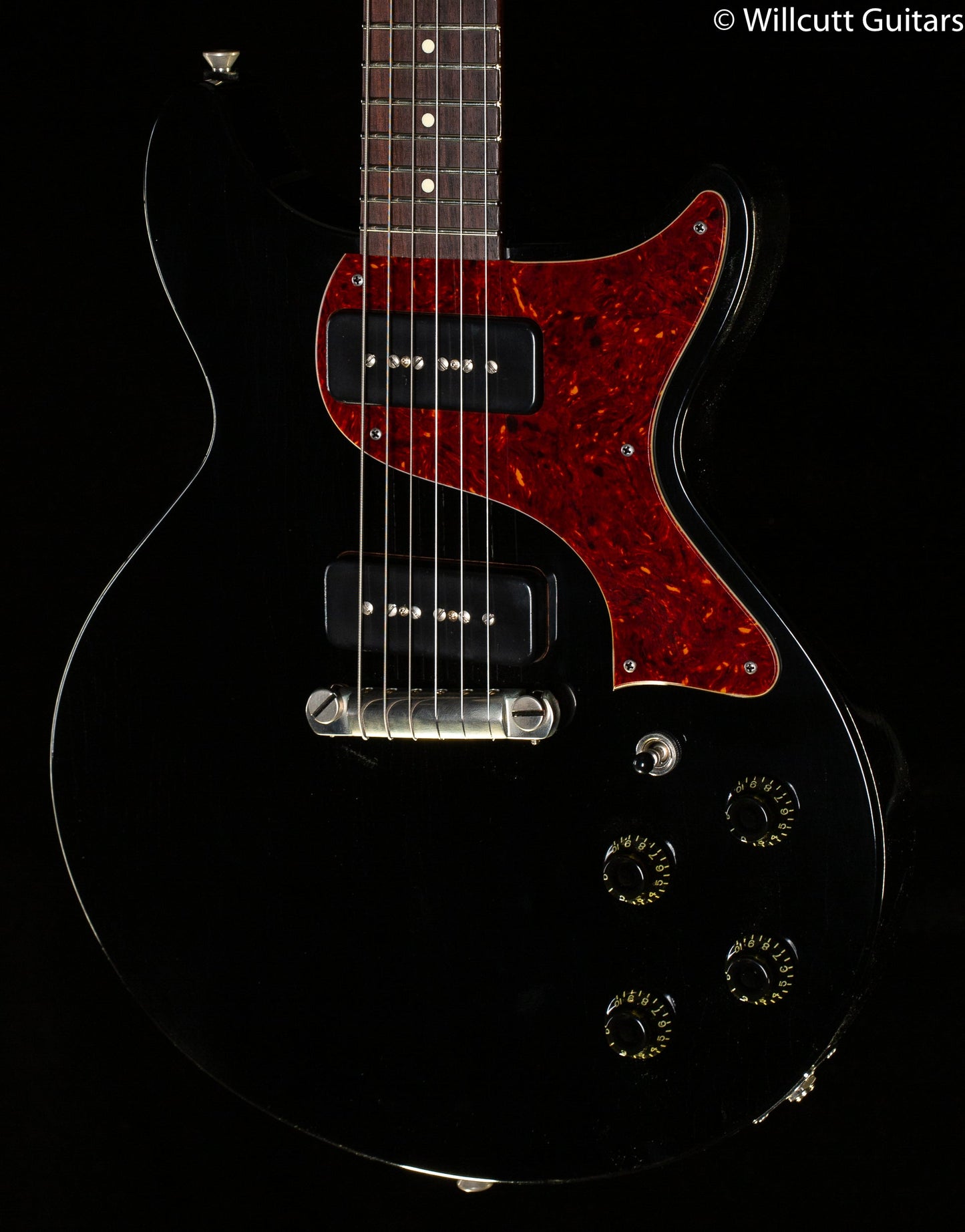 Collings 290 DC Jet Black Aged Throbaks