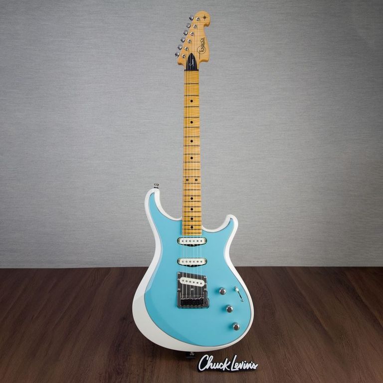 Knaggs Severn Trem SSS T1 Top Electric Guitar - Turquoise/Creme - #1289