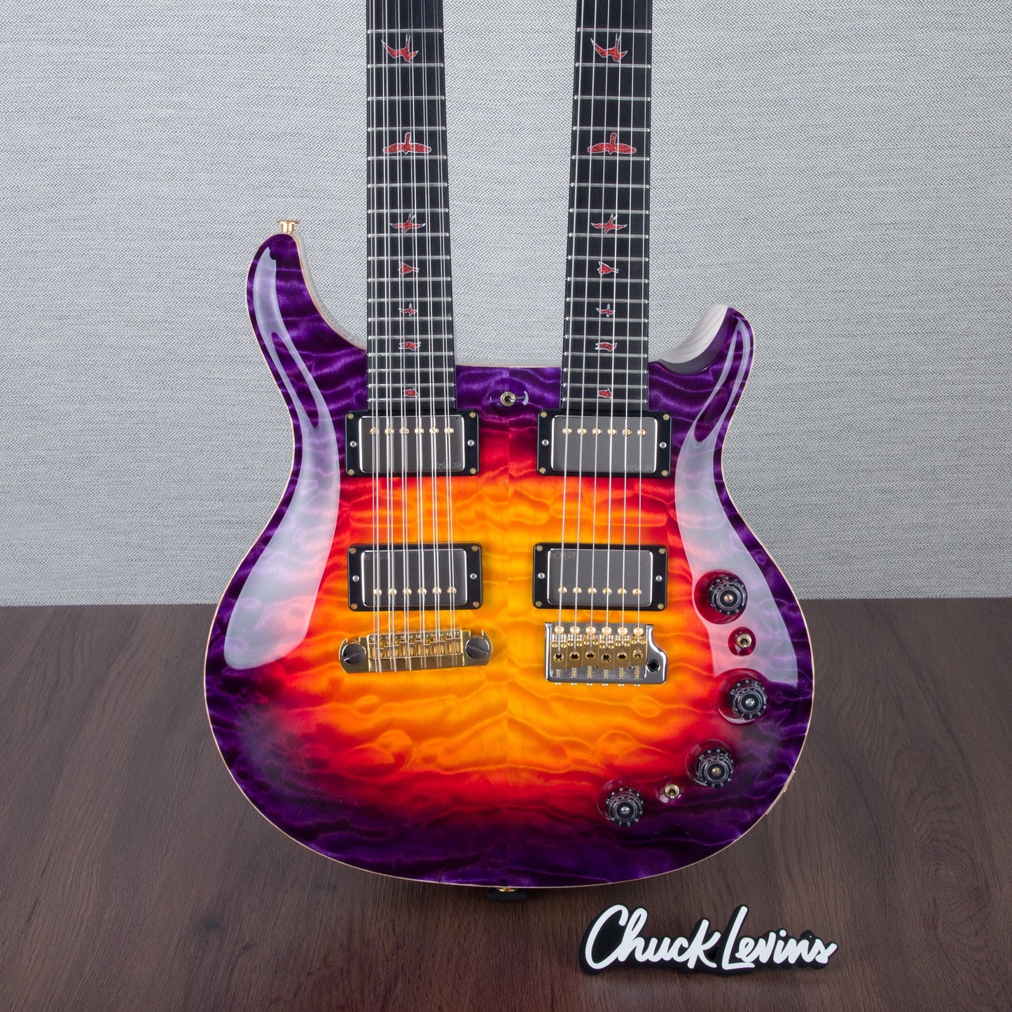 PRS Private Stock Custom 24 Double-Neck 6/12 String Electric Guitar - Indian Ocean Sunset Glow - #0384233 - 2024