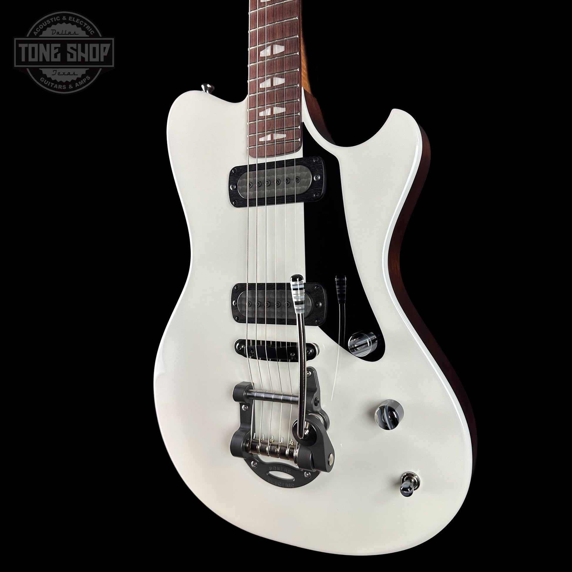 Powers Electric A-Type Pearl White FF42 Anodized Camtail Matching Headstock w/softcase B231