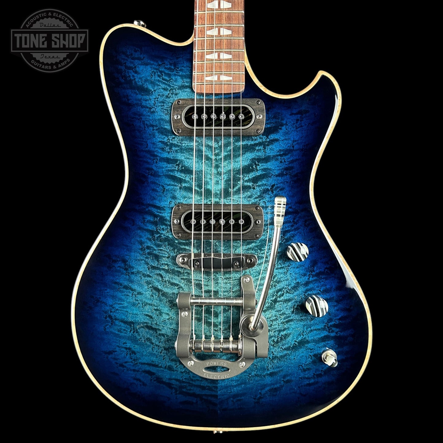 Powers Electric A-Type Select Birdseye Glacier Burst w/softcase