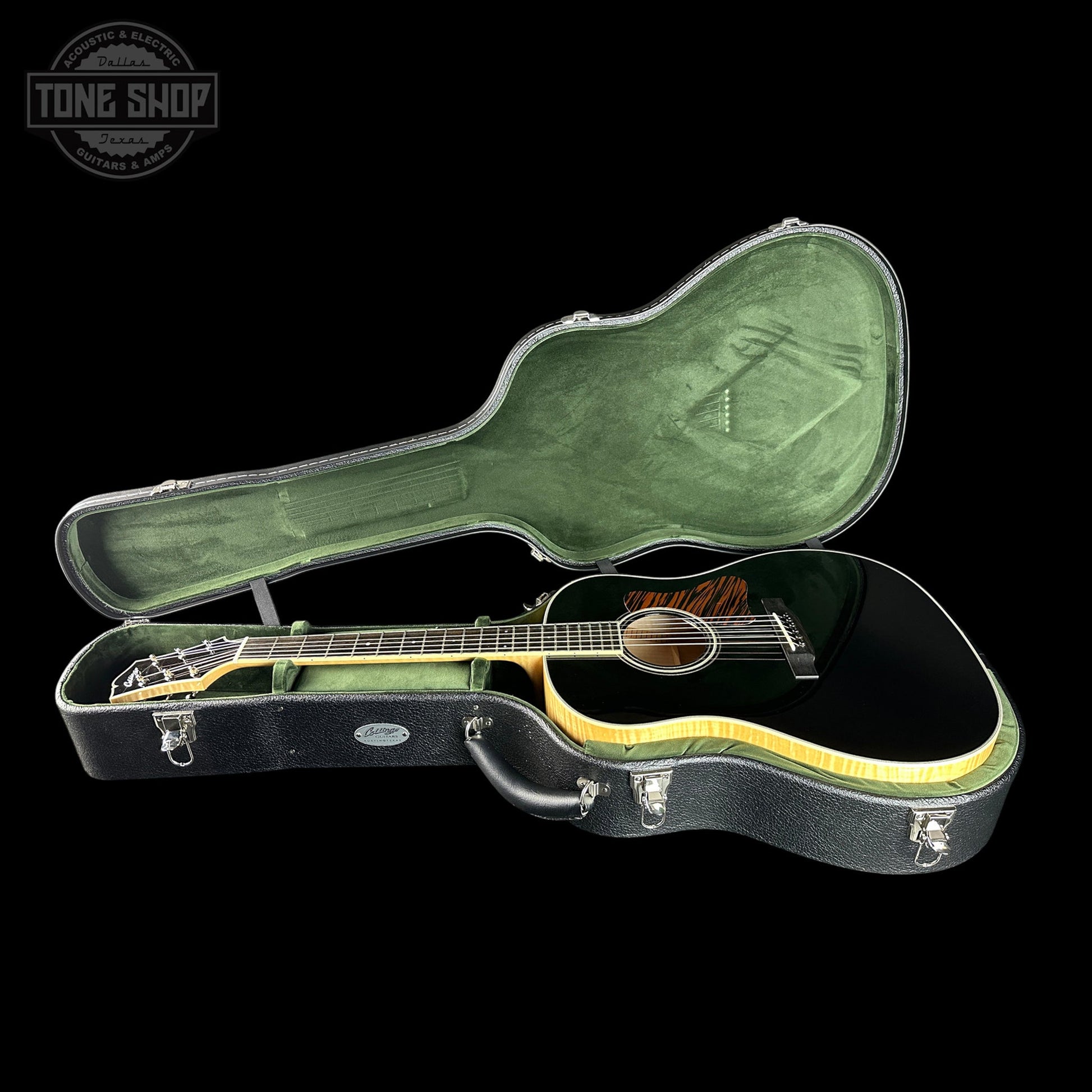 Collings CJ Jet Black Top Tigerstripe Pickguard Sitka/Maple w/Case 36567