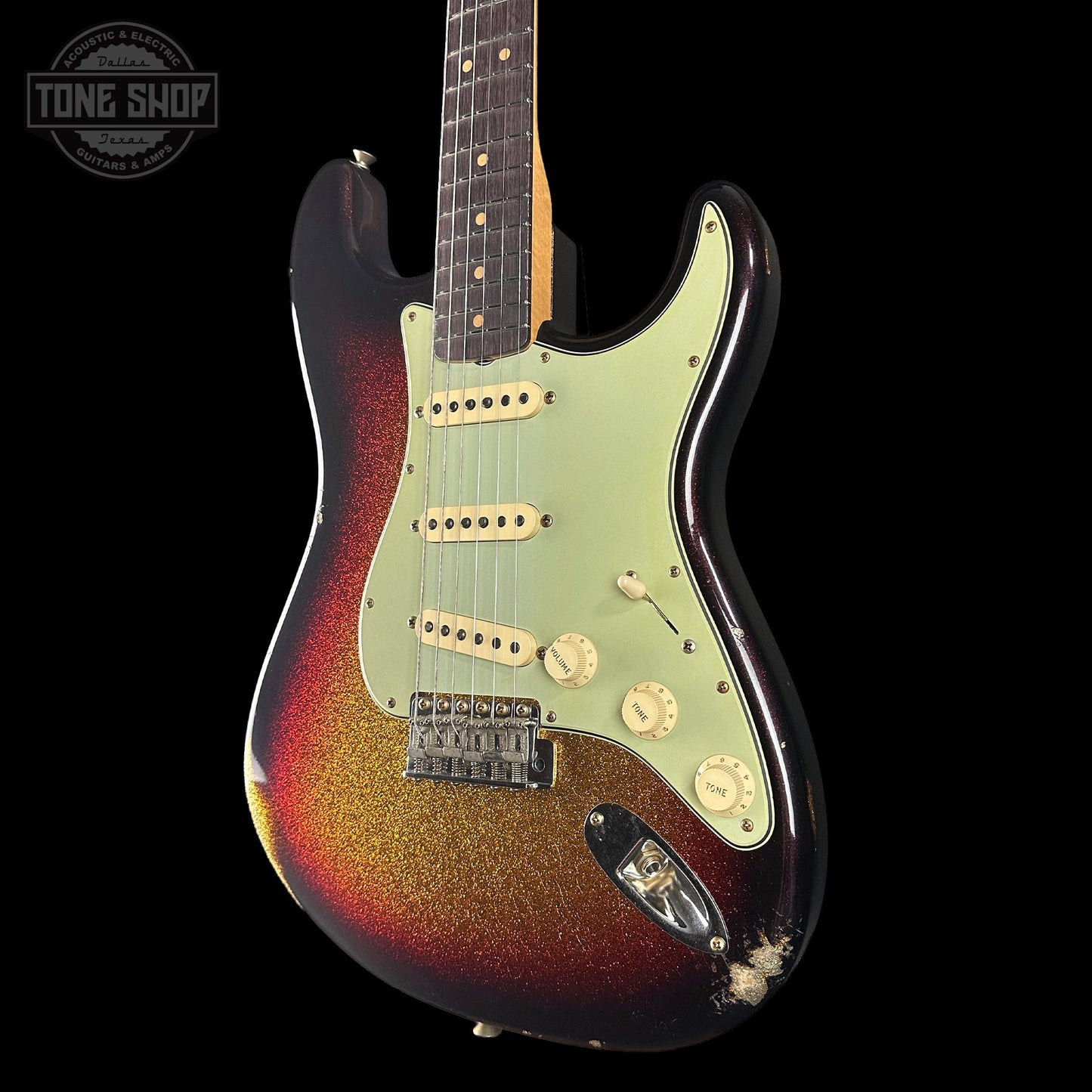 Fender Custom Shop 1963 Stratocaster Relic 3 Tone Sunburst Sparkle w/case TSLTD9OF10