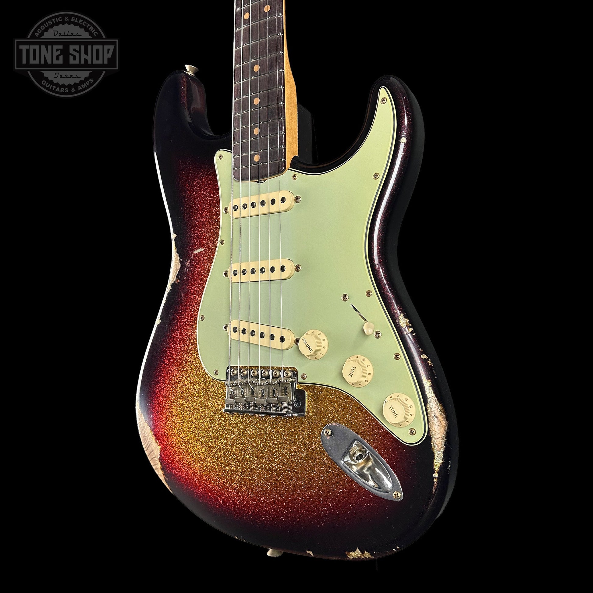 Fender Custom Shop 1963 Stratocaster Relic 3 Tone Sunburst Sparkle w/case TSLTD6OF10