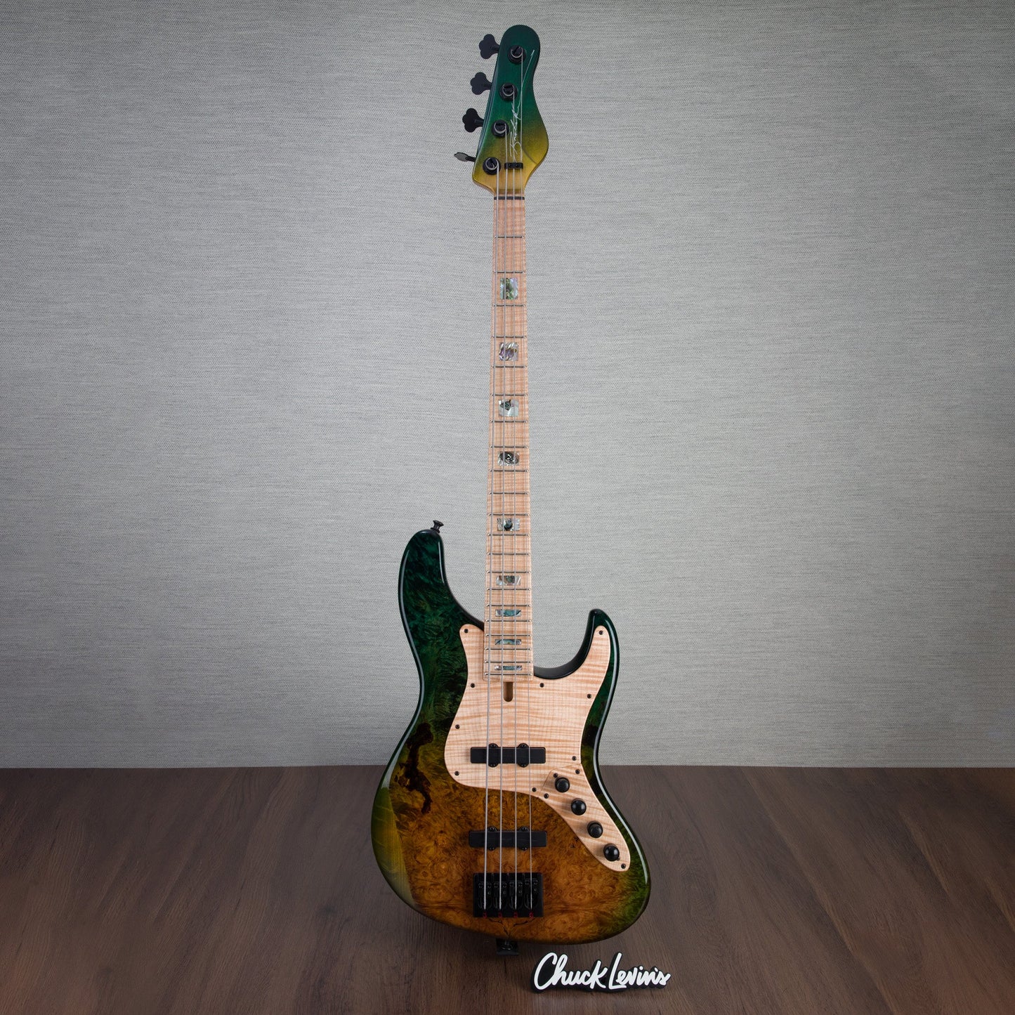 Brubaker JXB BM-4 4-String Electric Bass - Green Jungle Candy