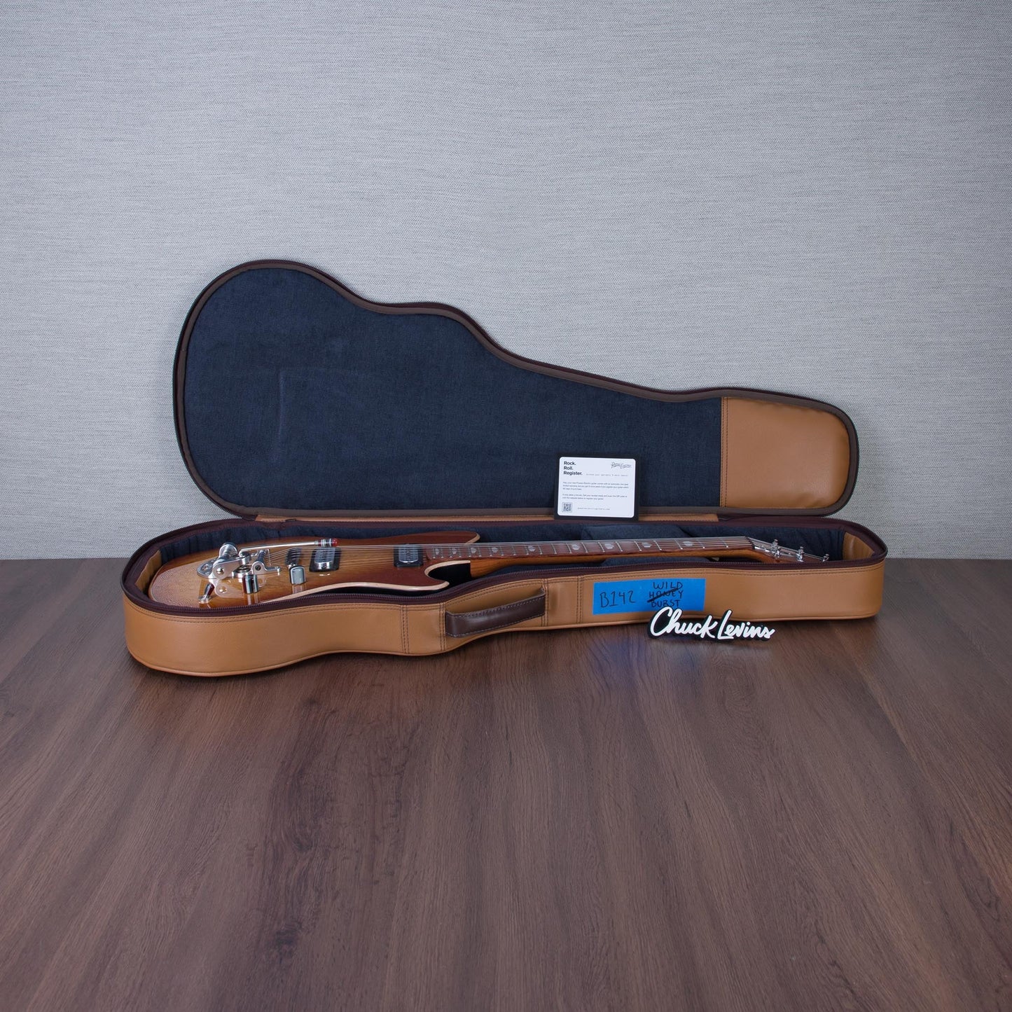 Powers Electric A-Type Electric Guitar - Wild Honey Burst - #B142