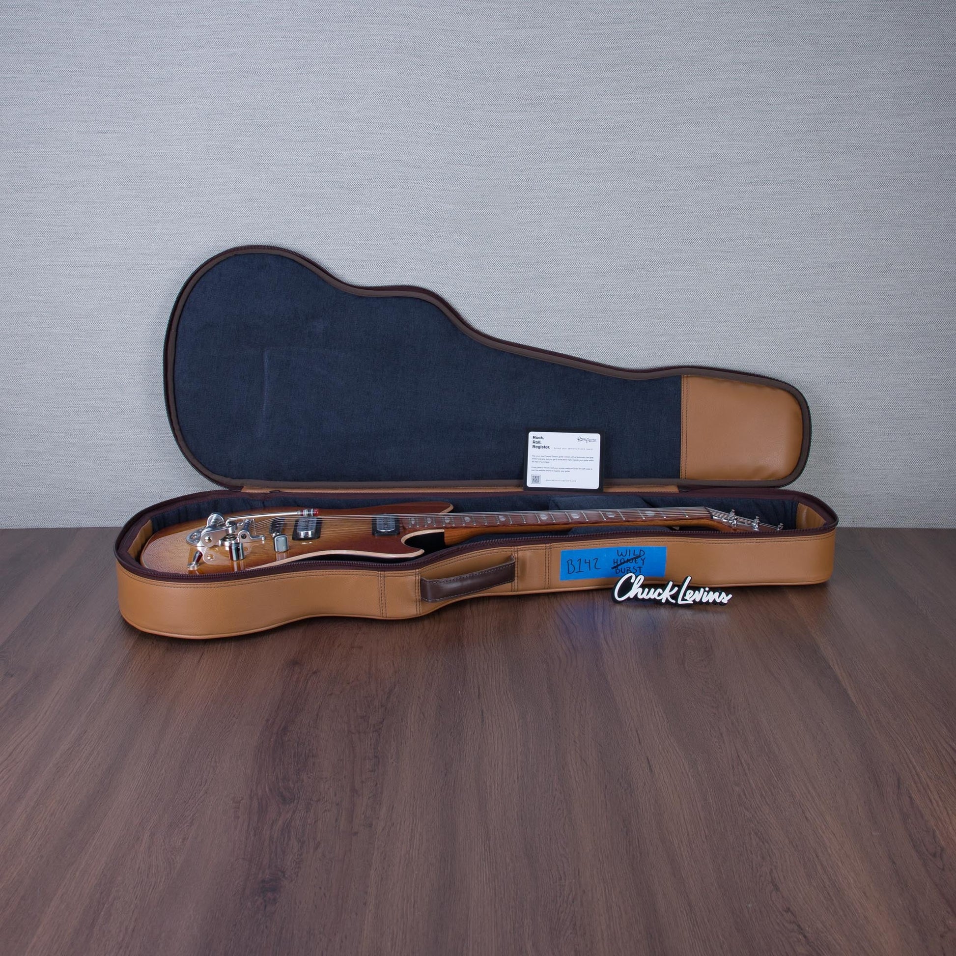 Powers Electric A-Type Electric Guitar - Wild Honey Burst - #B142
