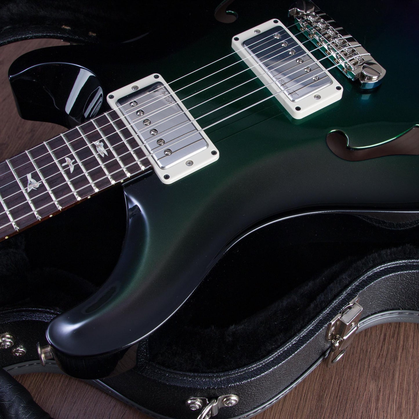 PRS Hollowbody II With Piezo Hollowbody Electric Guitar - Metallic Green With Black Smokeburst - #250416672
