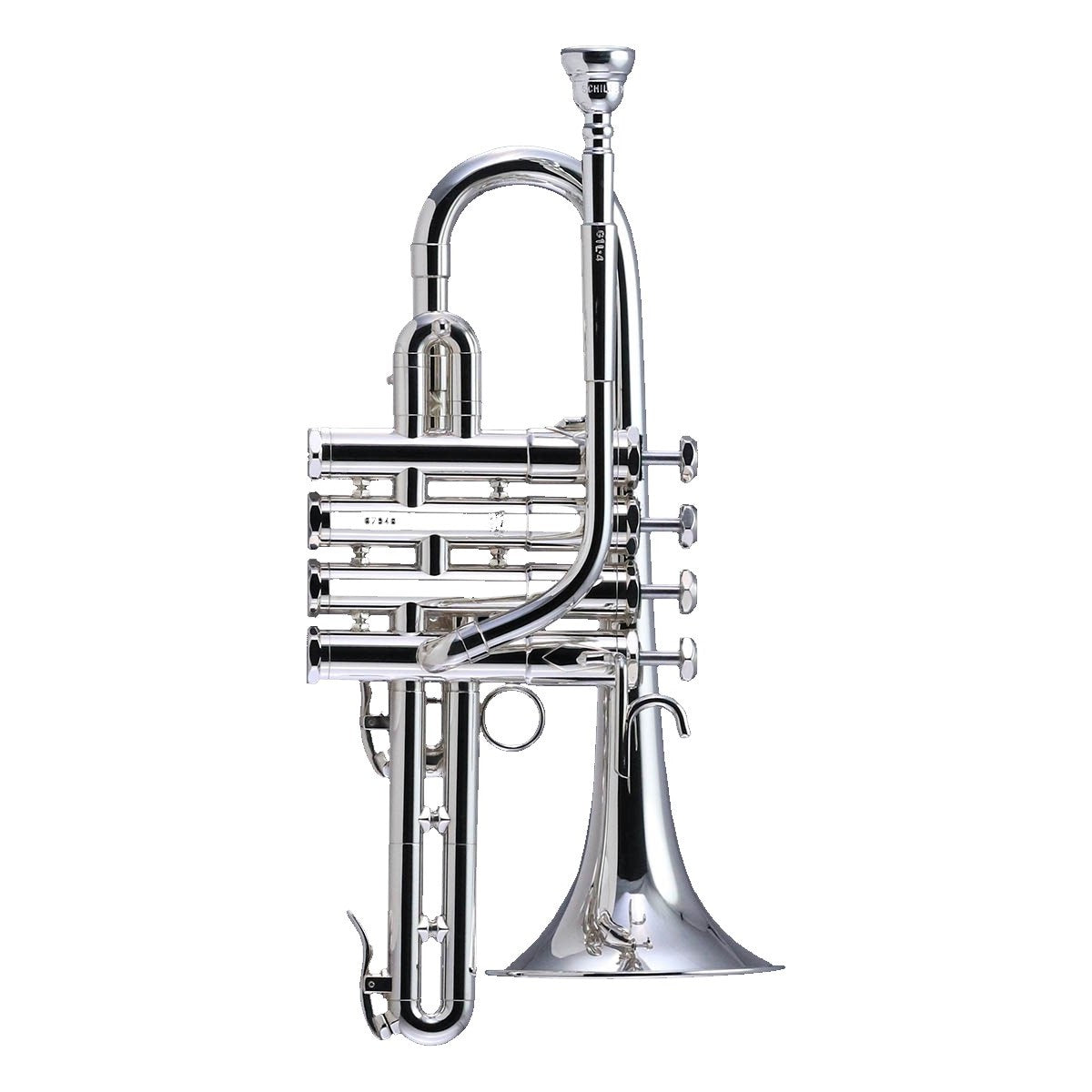 Schilke G1L-4 Four Valve Yellow Brass Tuning Bell G Trumpet - Silver Plated