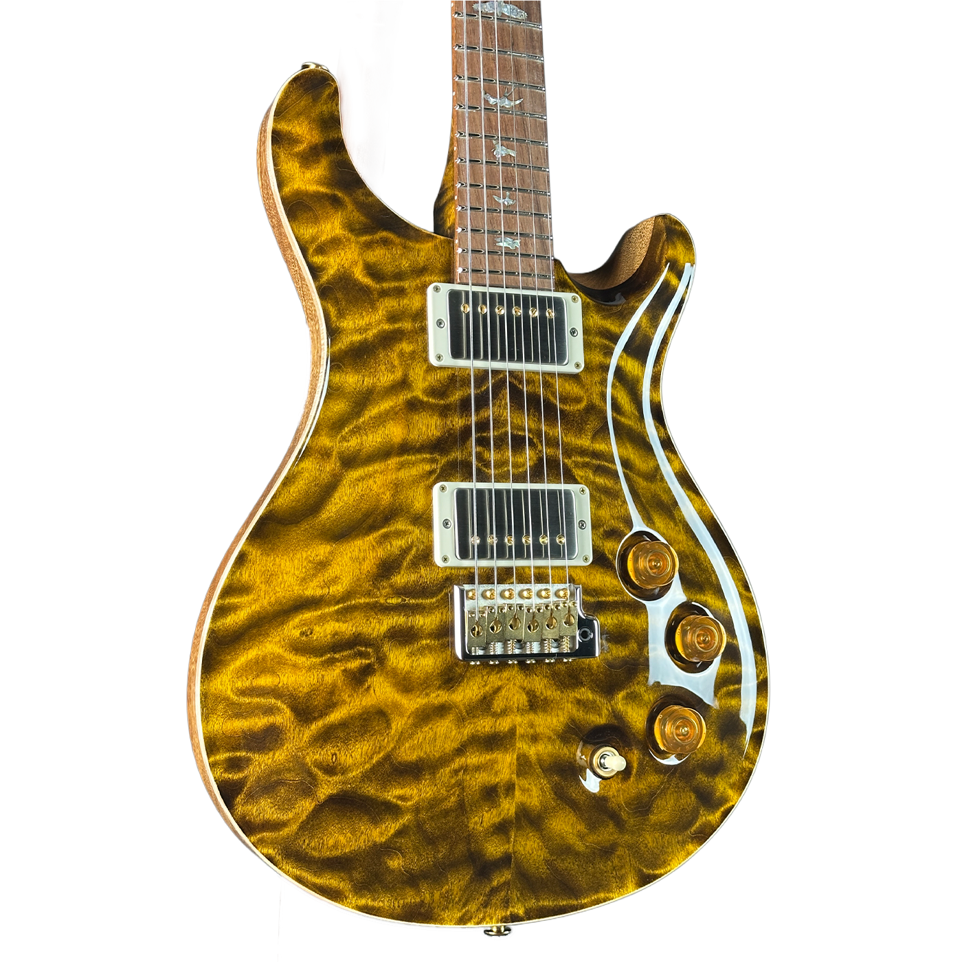 PRS Wood Library DGT Quilt 10 Top Yellow Tiger w/case 0408151