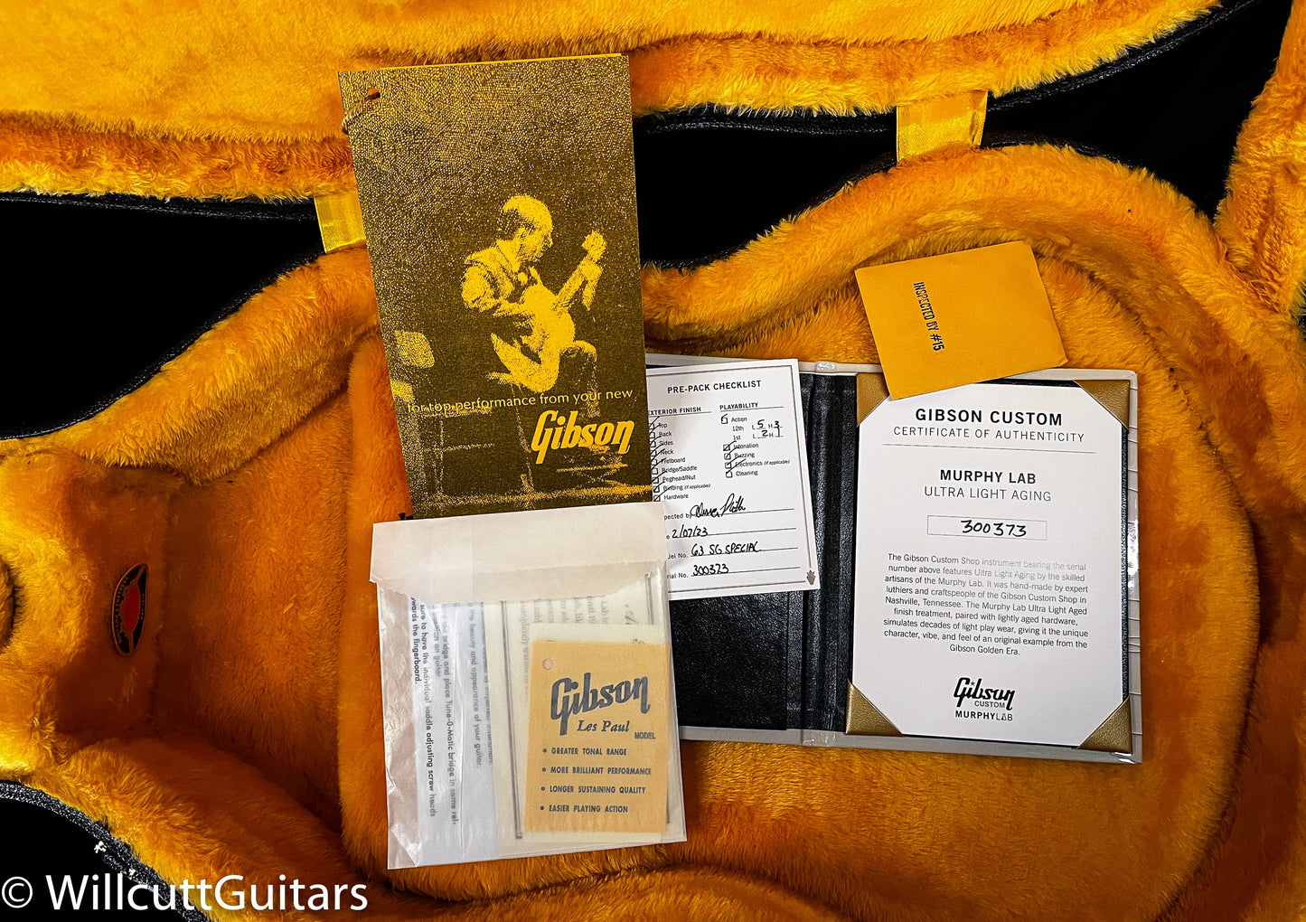 Gibson Custom Shop 1963 SG Special Murphy Lab Ultra Light Aged Classic White w/ Lightning Bar(373)