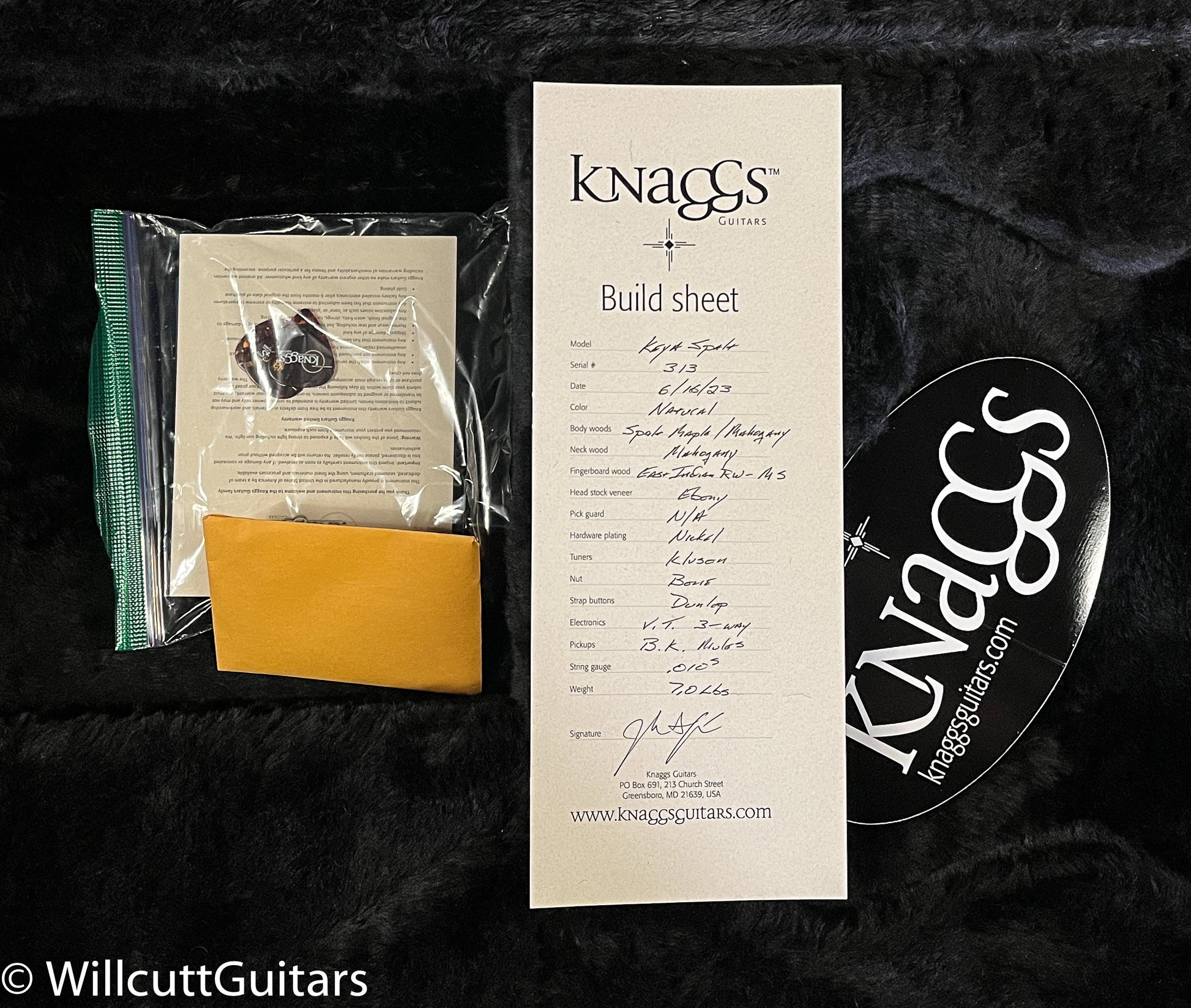 Knaggs Influence Keya Natural Spalt Maple top (313)