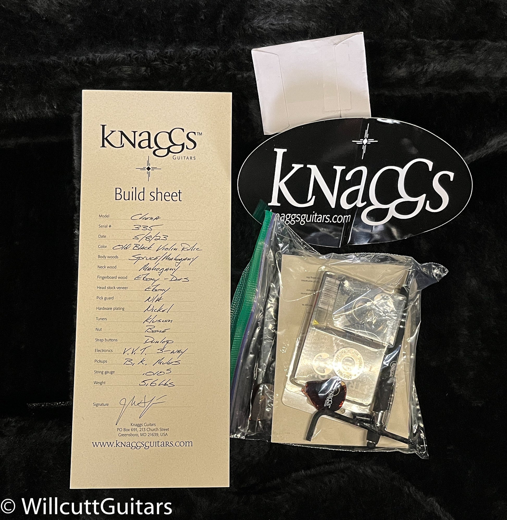 Knaggs Influence Chena Spruce Top Old Black Violin (335)