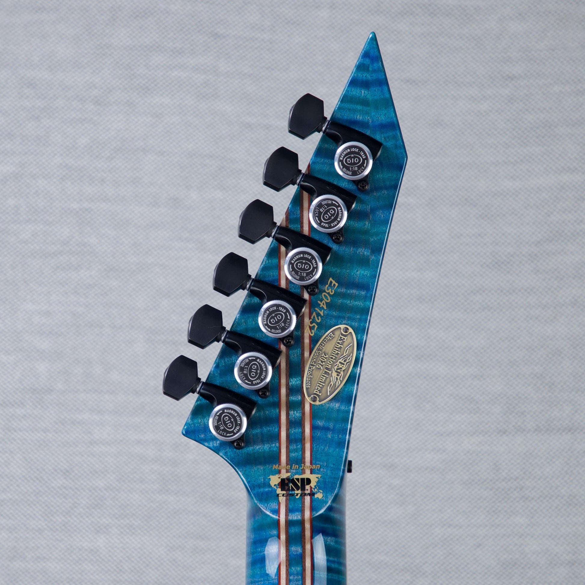 ESP Custom Shop Exhibition EXL M-II DX FR Electric Guitar - Sea Serpent Blue / Sunset Coast - #E3041252