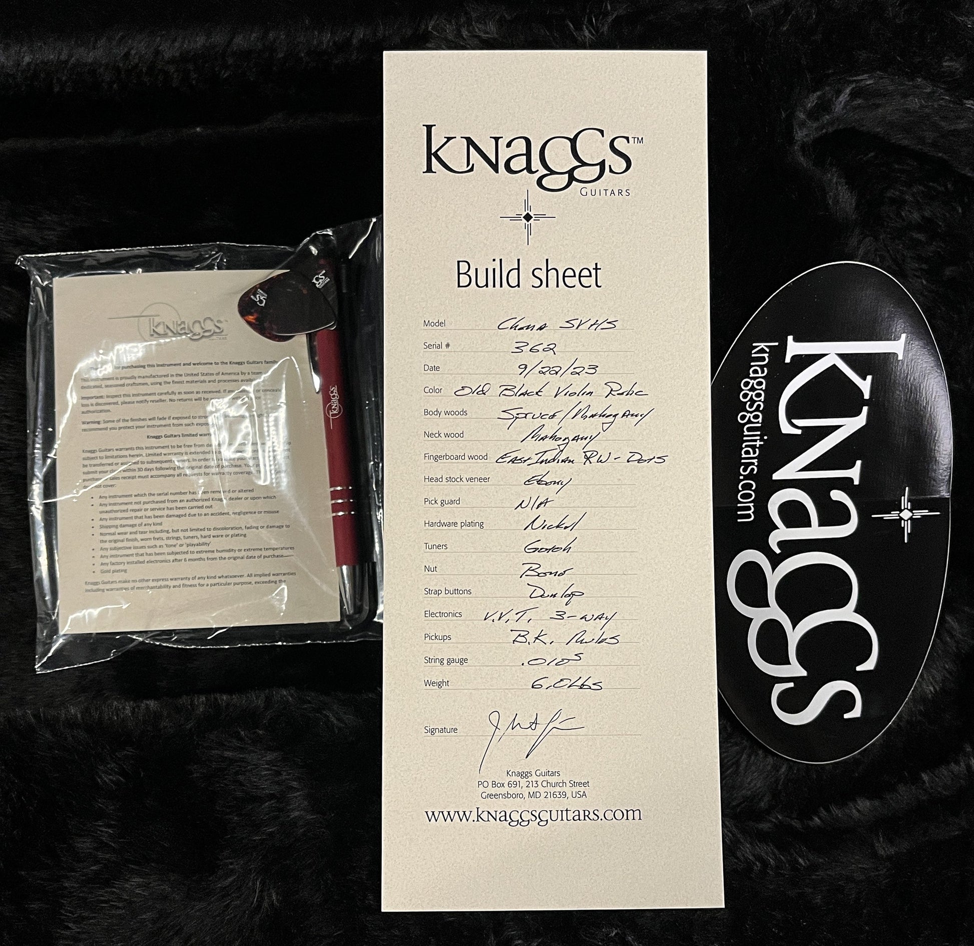 Knaggs Influence Chena SVHS Old Black Violin (362)