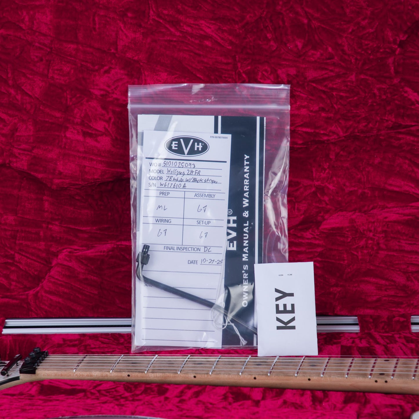 EVH Custom Shop Special Edition Wolfgang Stripes Electric Guitar - White/Black Stripes - #WG17610A