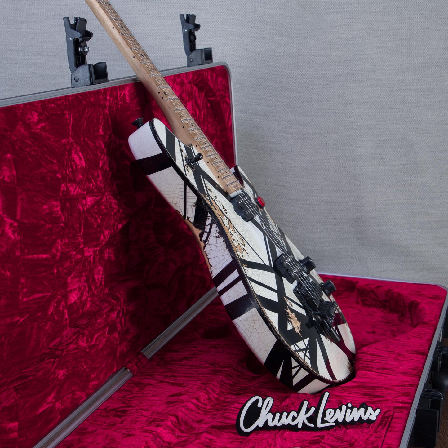 EVH Custom Shop Special Edition Wolfgang Stripes Electric Guitar - White/Black Stripes - #WG17610A