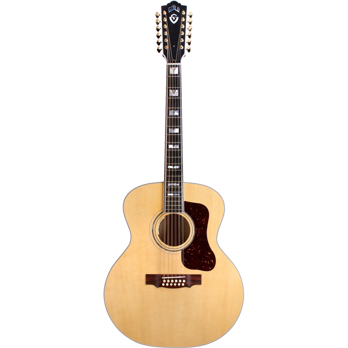 Guild F-512e Maple Blonde USA Acoustic Electric Guitar, Natural