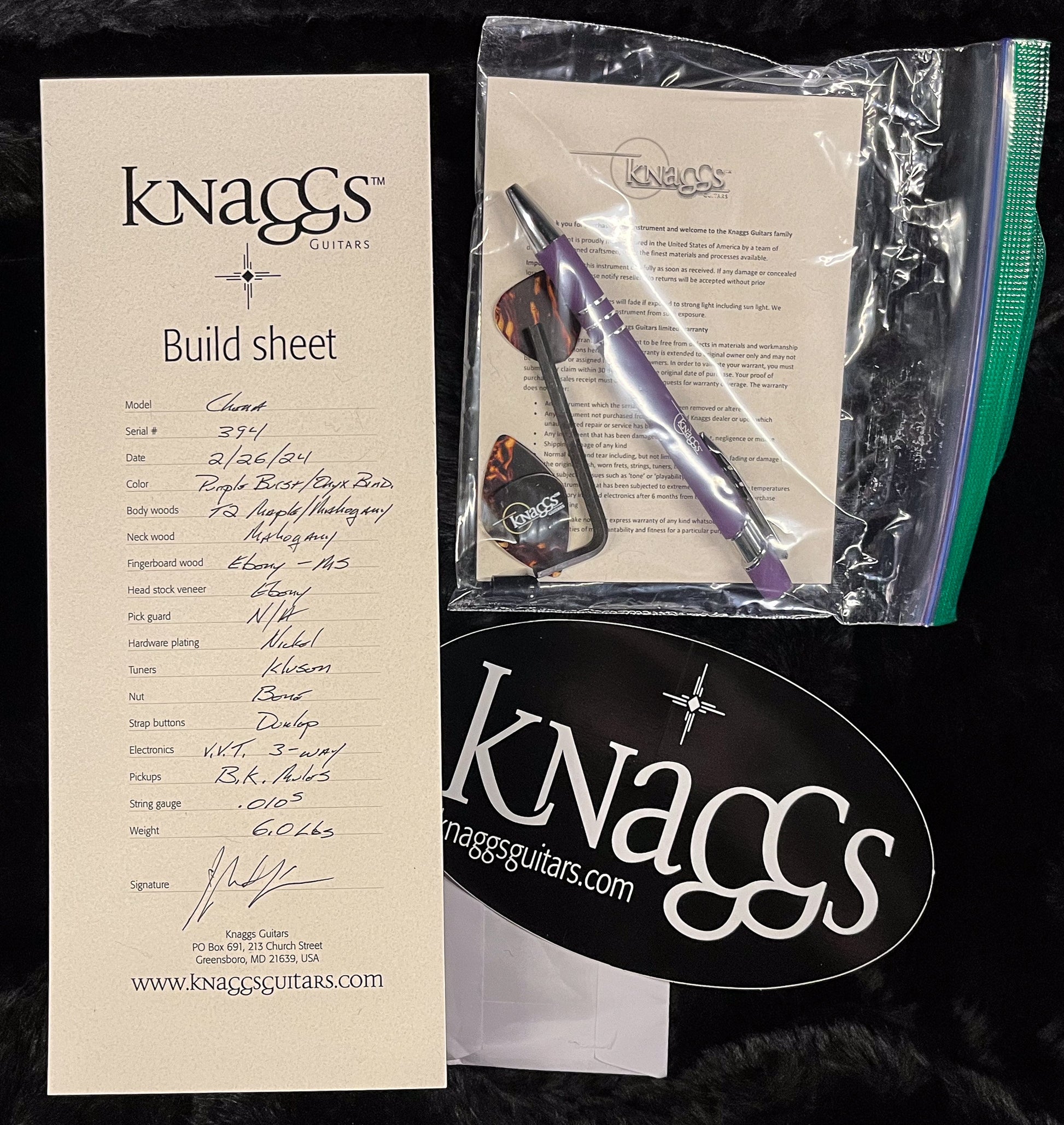 Knaggs Influence Chena Purple Burst Onyx Binding (394)