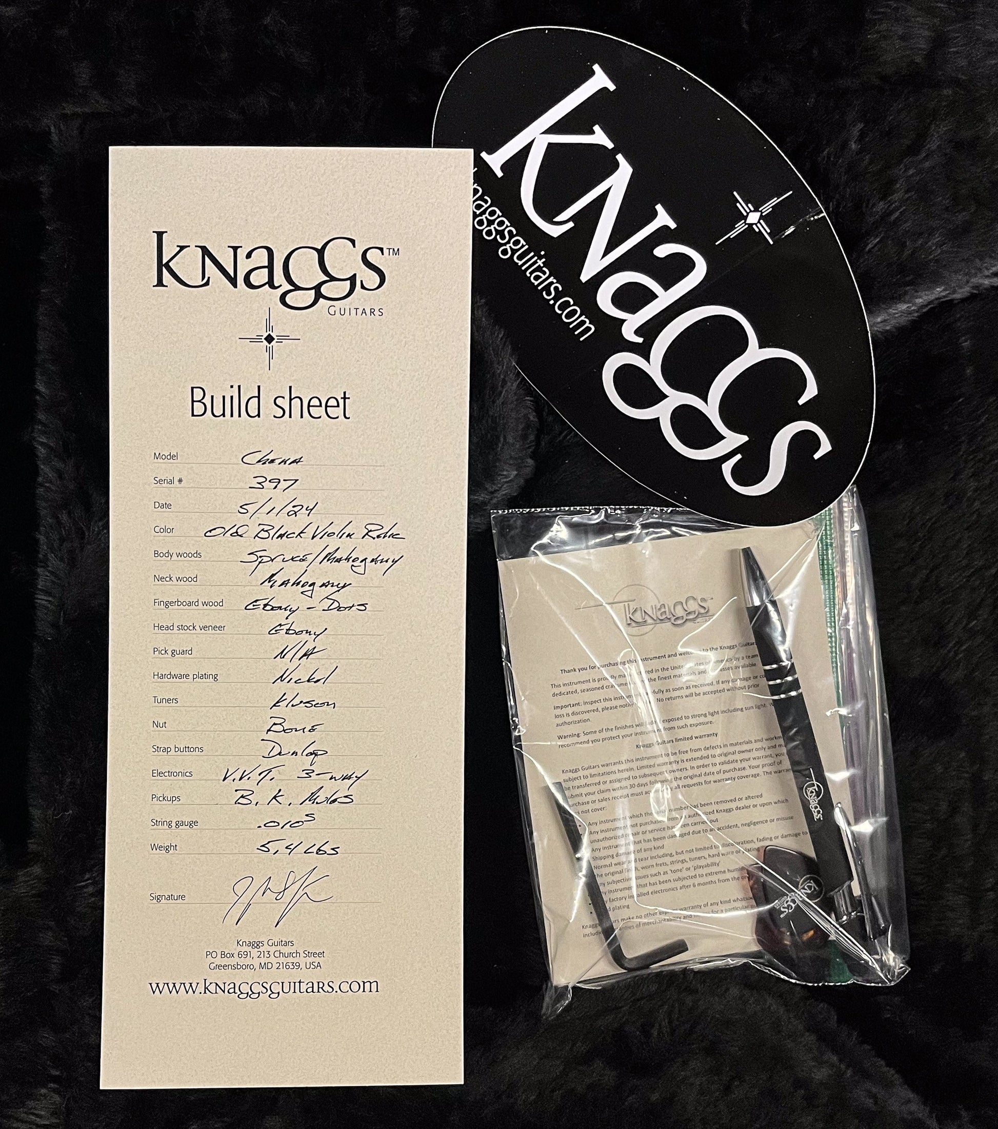 Knaggs Influence Chena Old Black Violin (397)