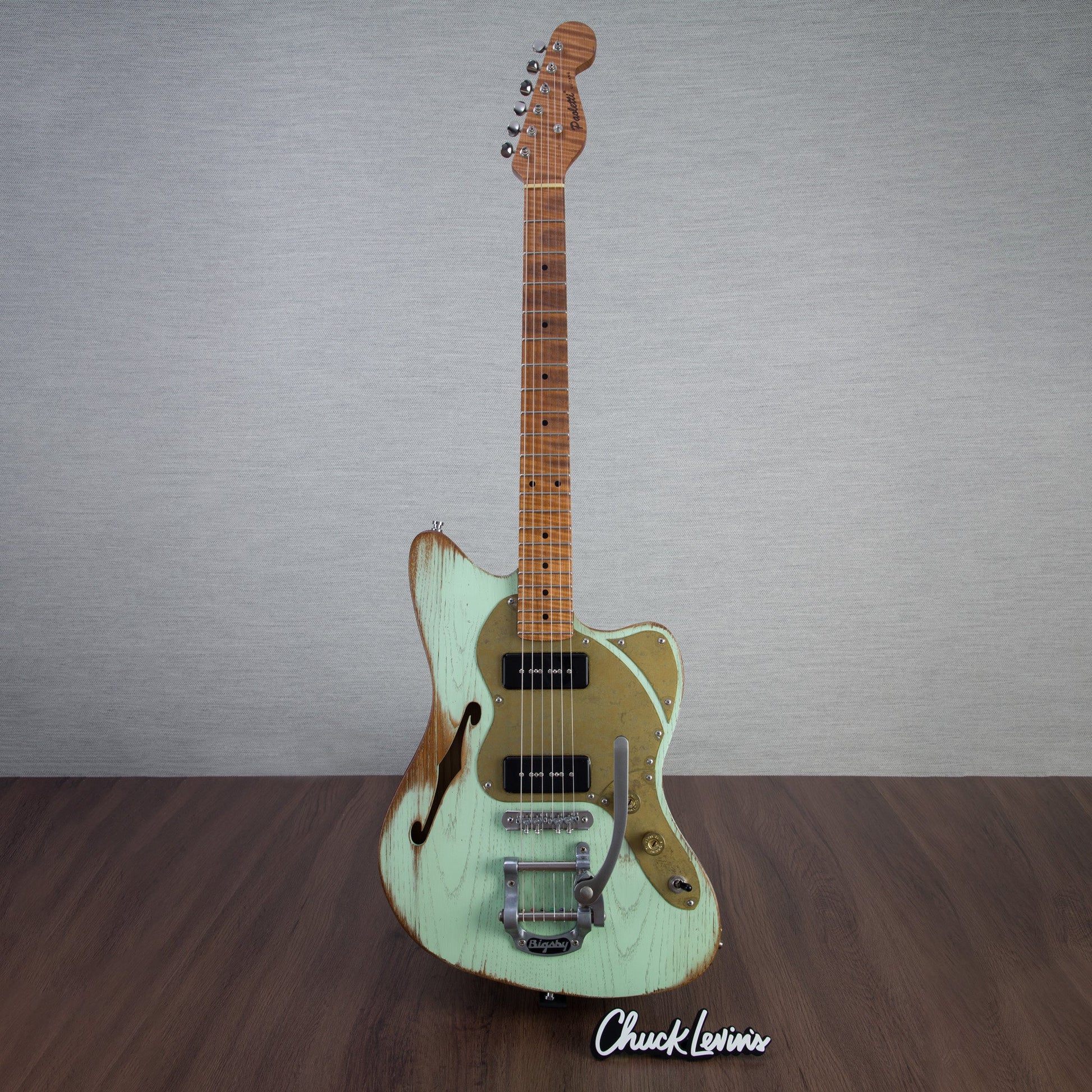 Paoletti Guitars 112 Lounge 2P90 - Sage Green with Bigsby