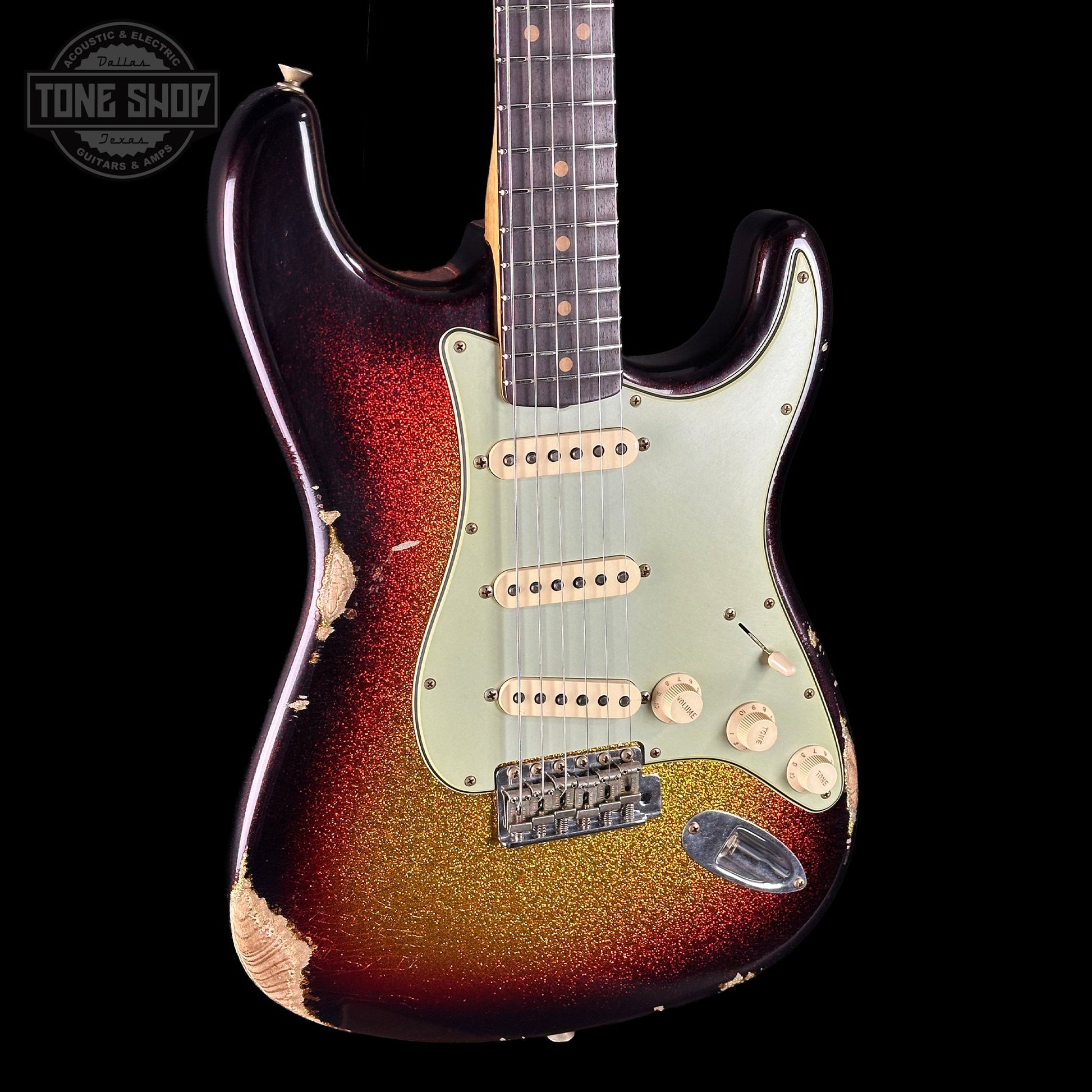 Fender Custom Shop 1963 Stratocaster Relic 3 Tone Sunburst Sparkle w/case TSLTD6OF10