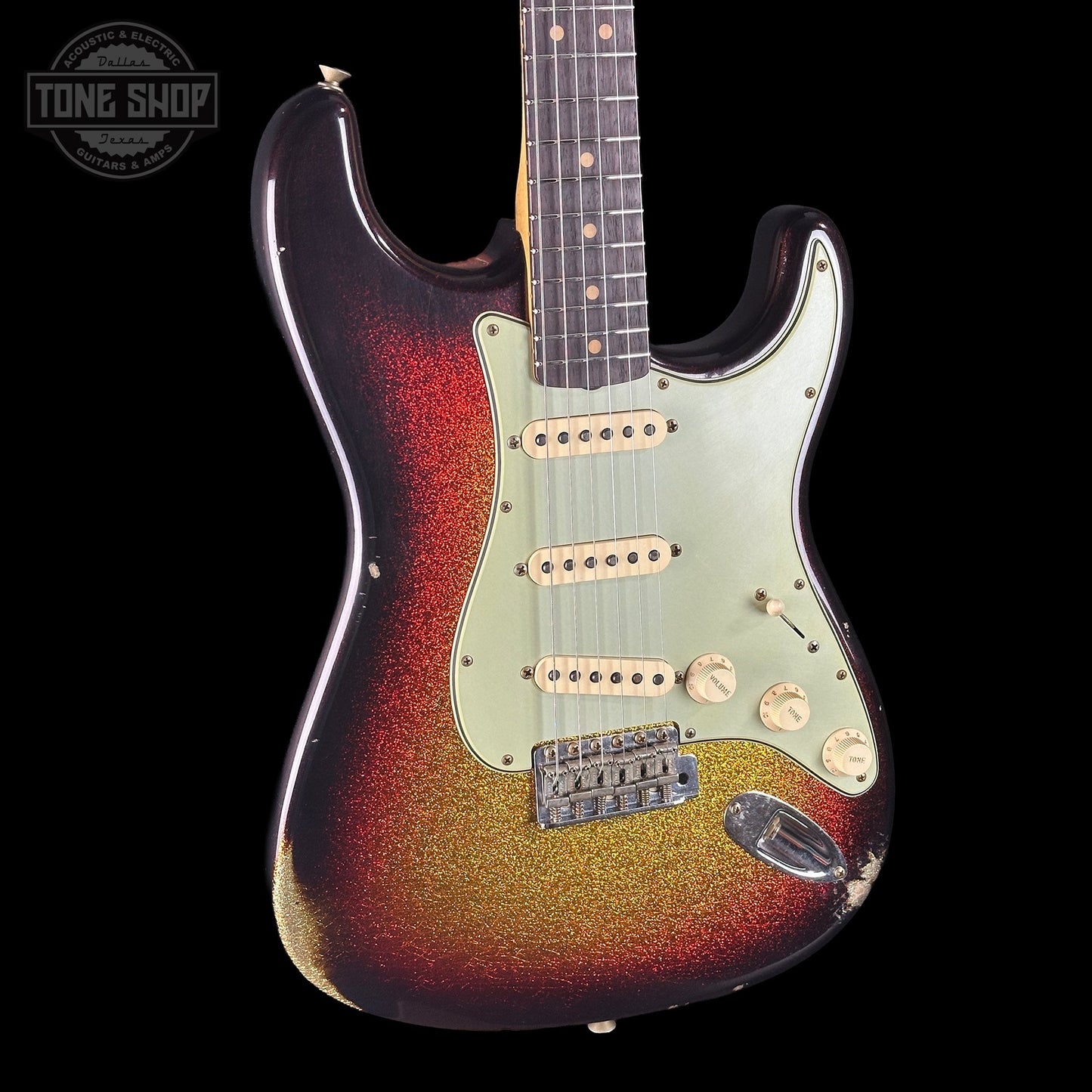 Fender Custom Shop 1963 Stratocaster Relic 3 Tone Sunburst Sparkle w/case TSLTD9OF10