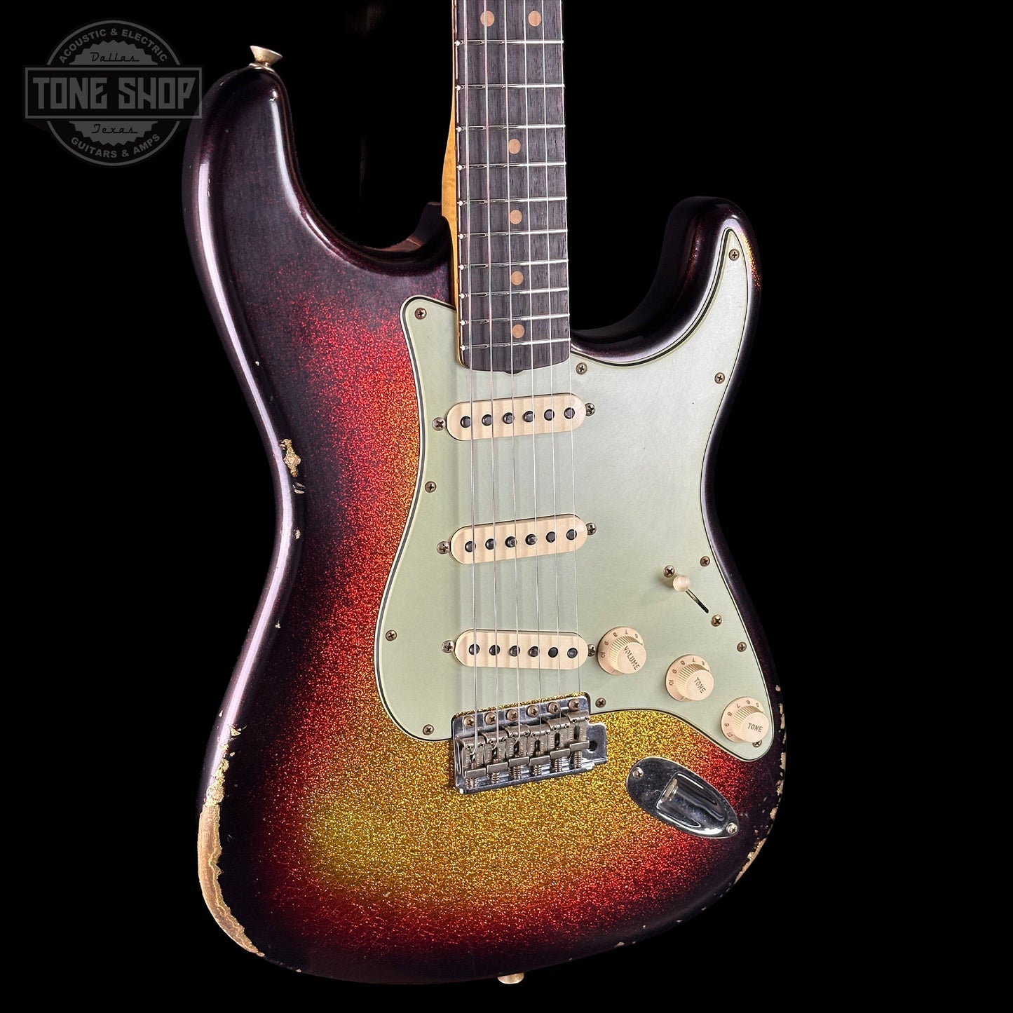 Fender Custom Shop 1963 Stratocaster Relic 3 Tone Sunburst Sparkle w/case TSLTD7OF10