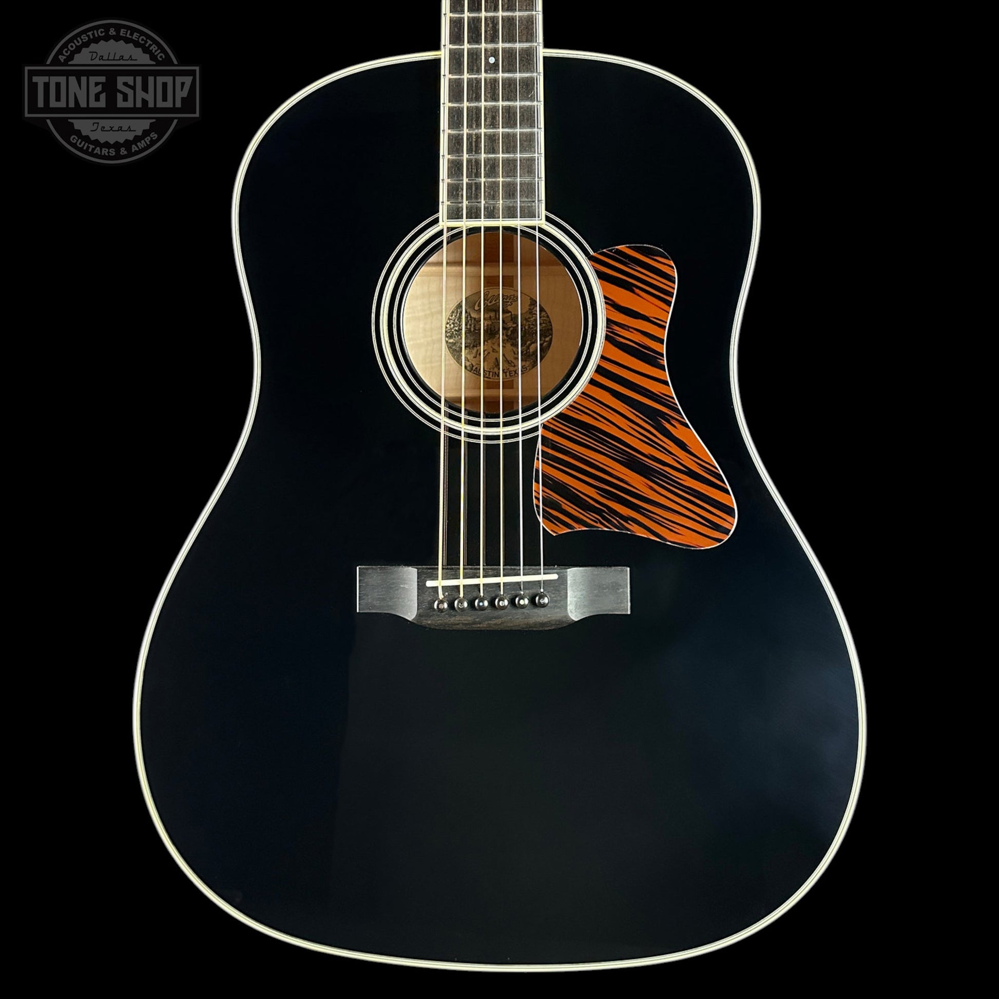 Collings CJ Jet Black Top Tigerstripe Pickguard Sitka/Maple w/Case 36567