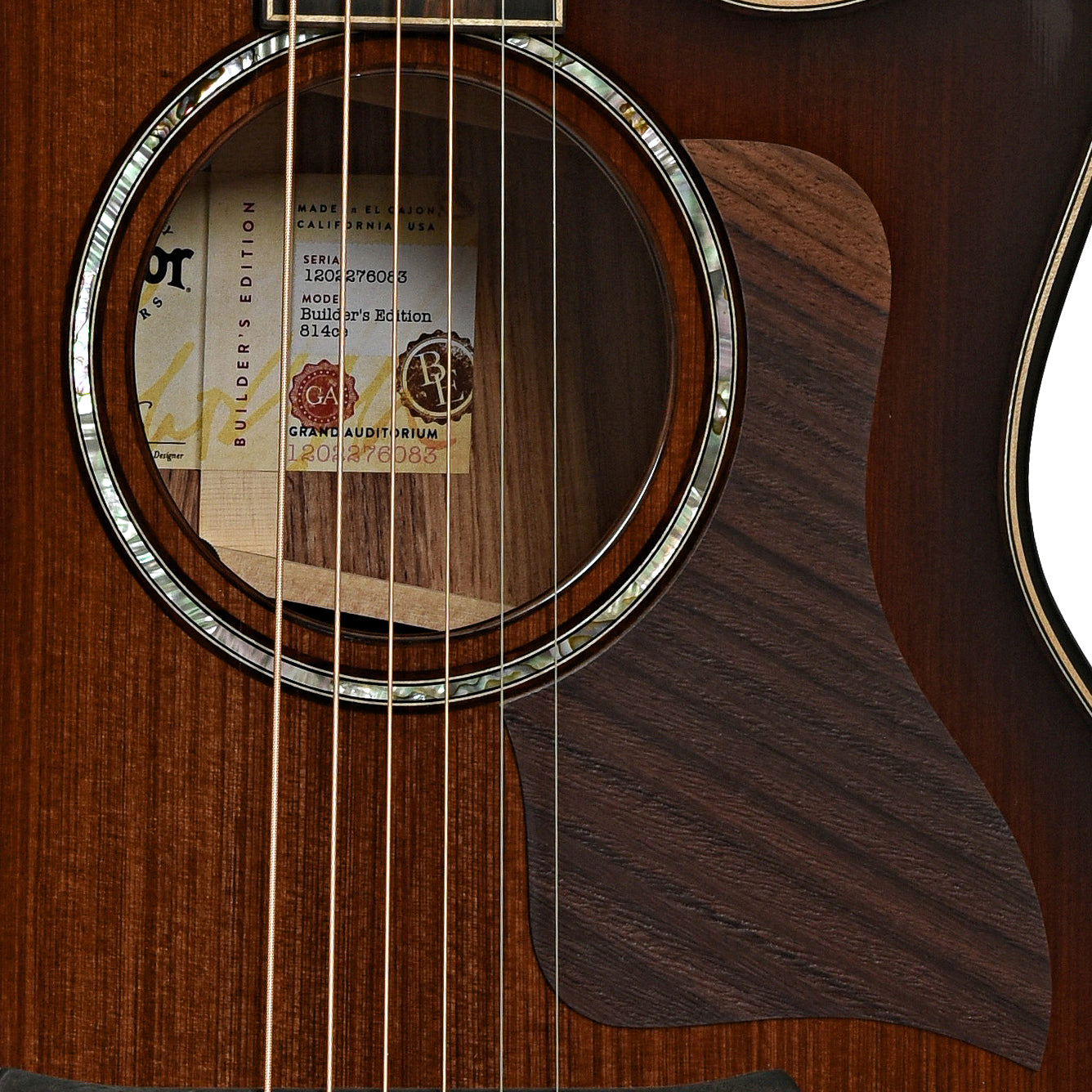 Taylor Next Generation 814ce Builder's Edition Acoustic-Electric Guitar & Case, Honduran Rosewood/Sinker Redwood