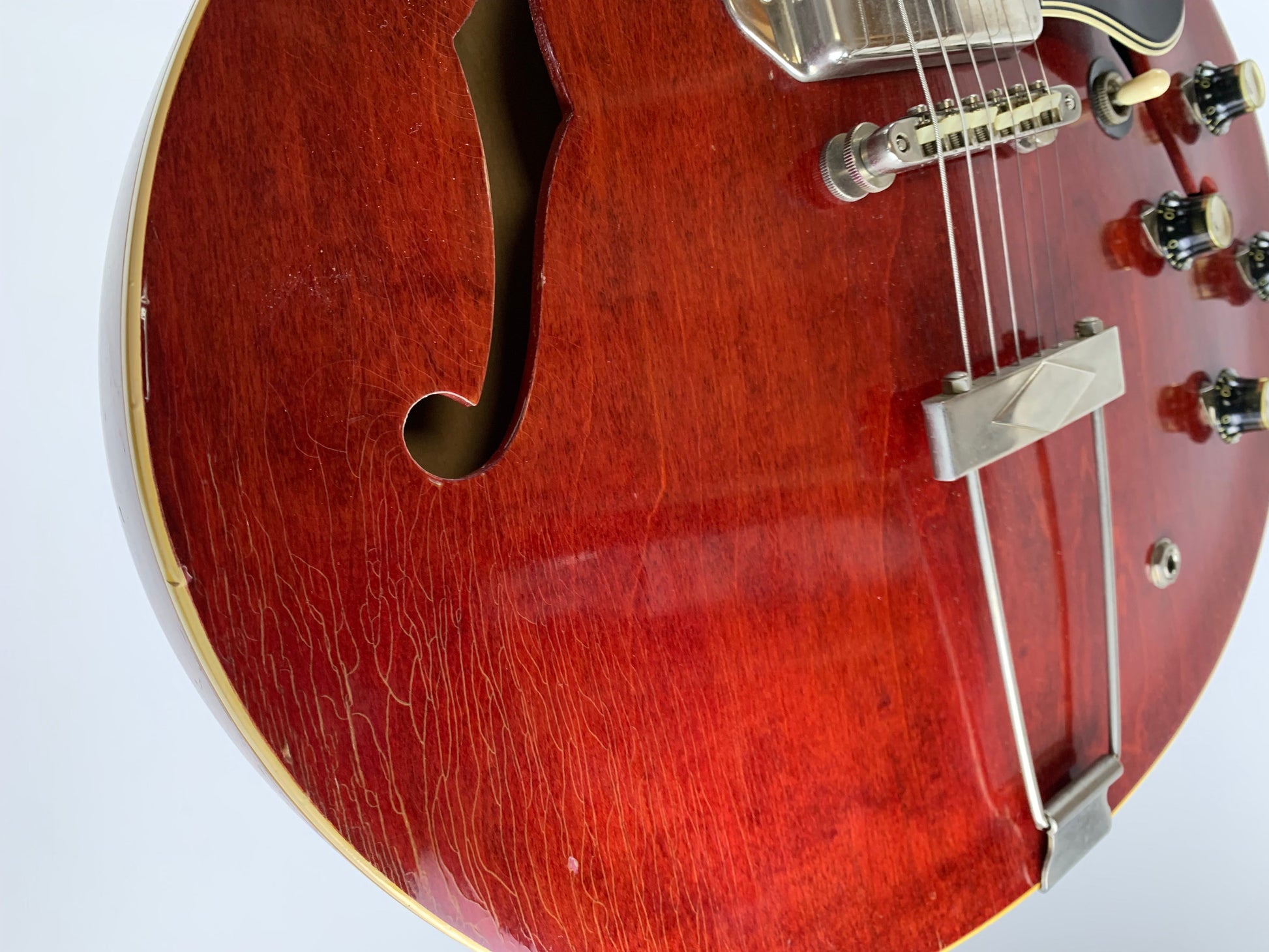 1965 Gibson ES-330 TDC Cherry Red WIDE NUT, NICKEL PARTS w Original Hard Case, Vintage 330