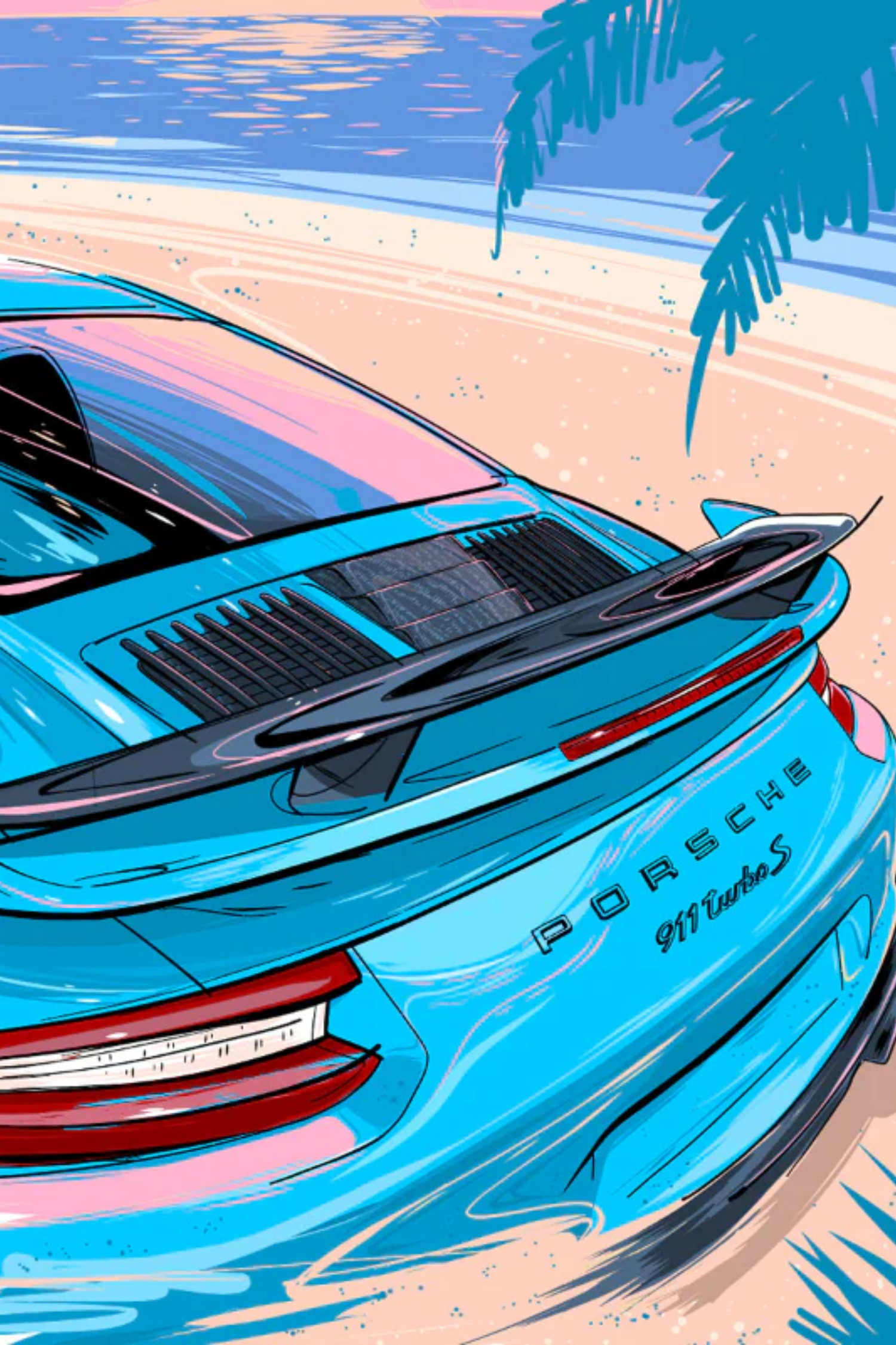 Marz Ink - Porsche Turbo S - Beach (Miami Blue) (ACRYLIC/METAL) - 1 of 50
