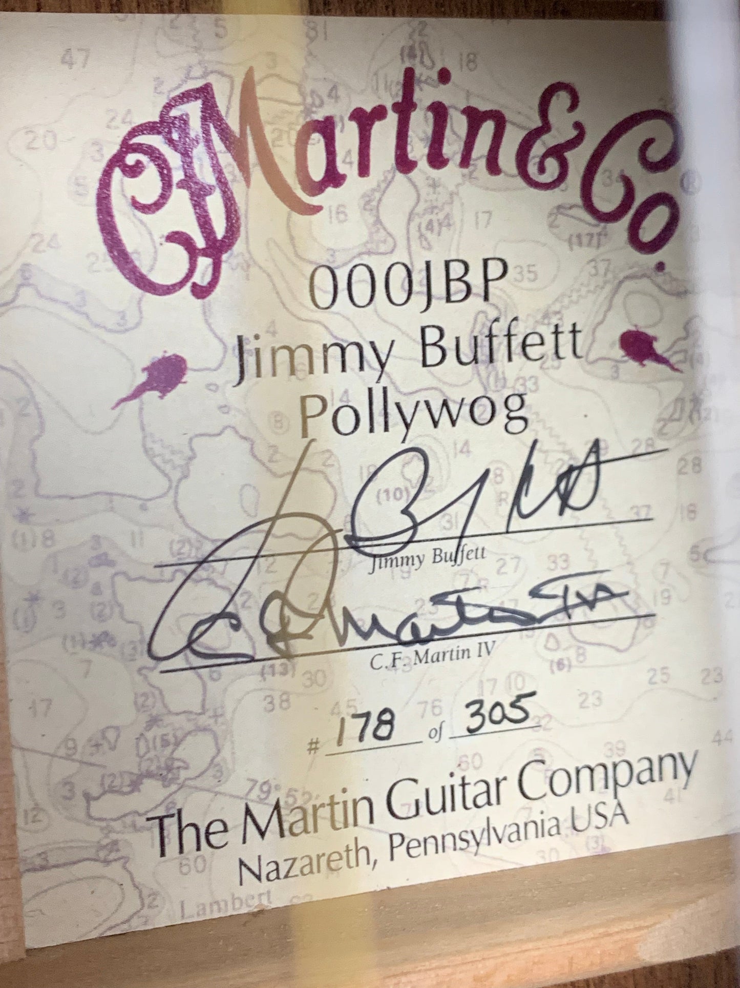 2003 Martin 000 JBP Pollywog Jimmy Buffett Signature Acoustic Guitar
