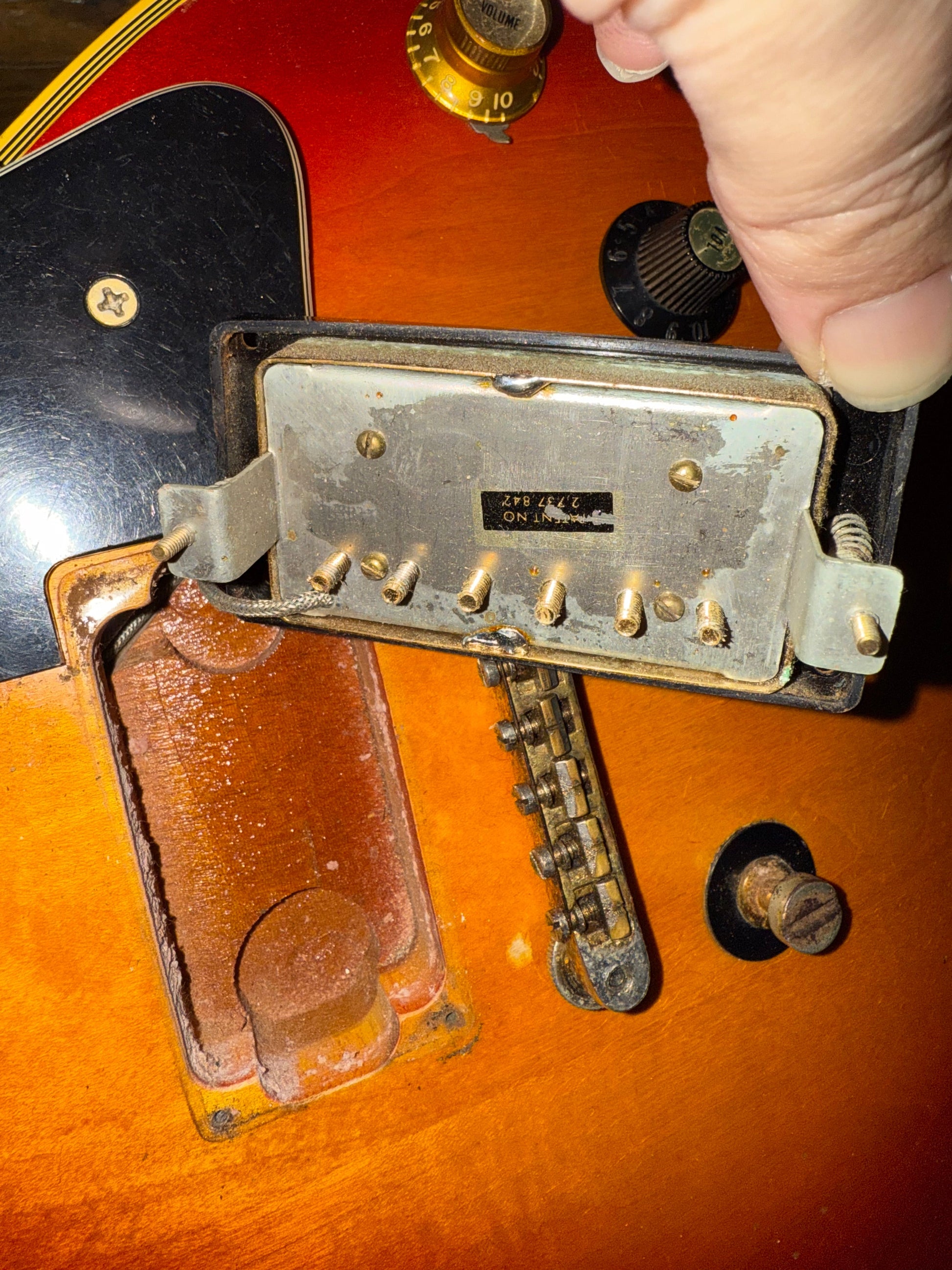 1973 Gibson Les Paul Custom Cherry Sunburst Vintage LP w Original Case Patent Sticker Humbuckers