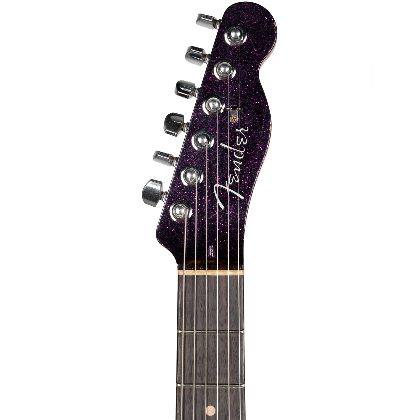 Fender Custom Shop Dual Stack HS Telecaster Relic - Magenta Sparkle Top with Natural Body