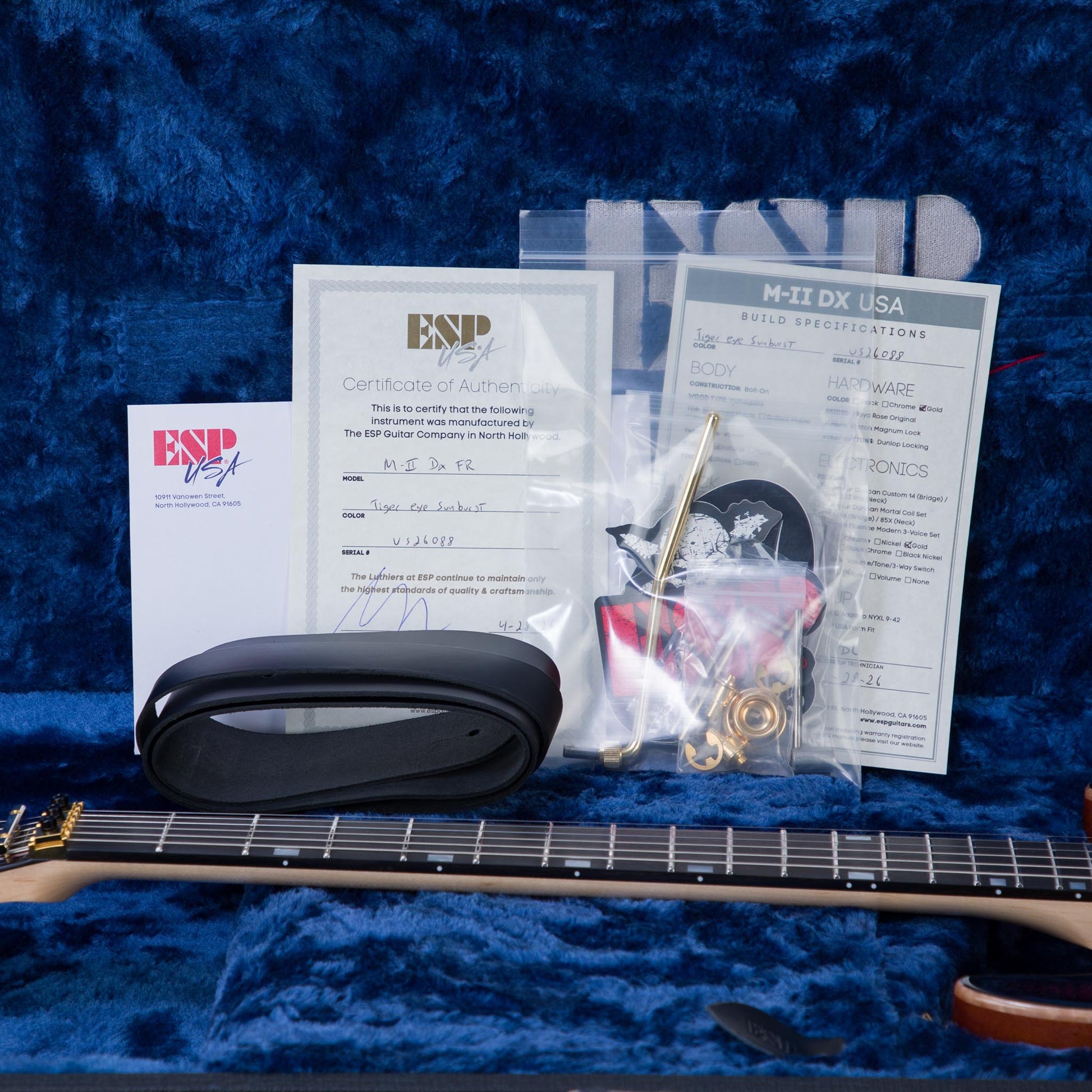 ESP USA M-II DX FR Electric Guitar - Tiger Eye Sunburst - #US26088