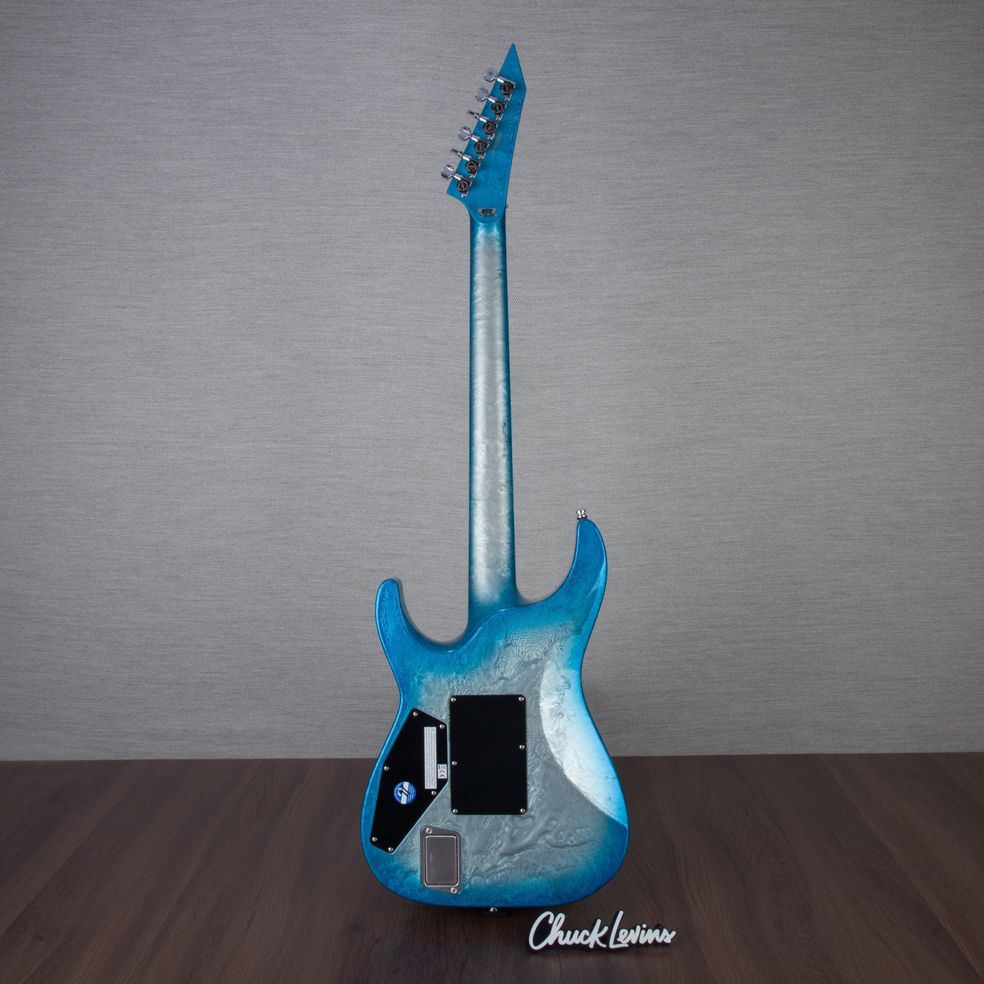 ESP M-II CTM FR Electric Guitar - Liquid Metal Silver/Blue Burst - #E3920242