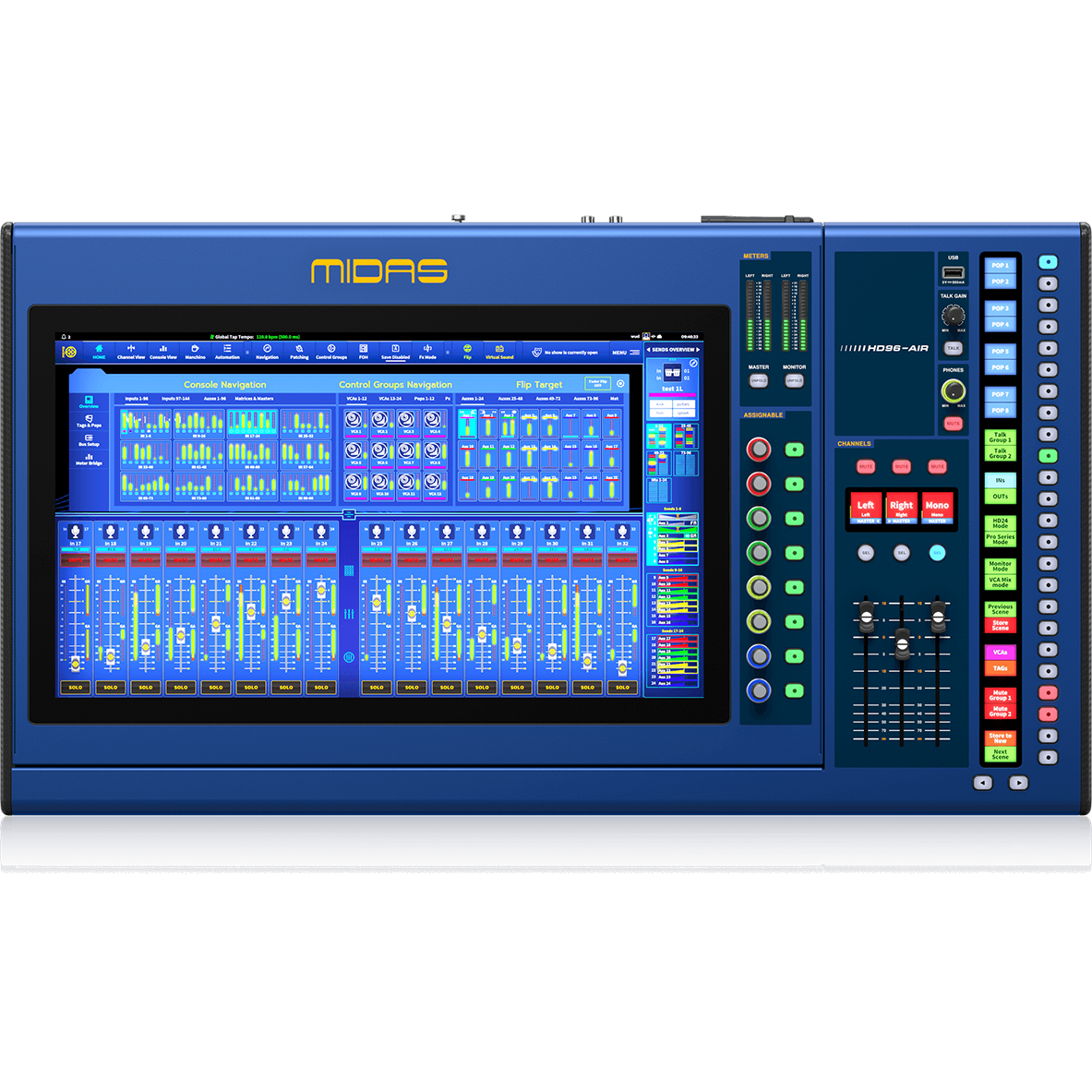 Midas HD96-AIR-CC-TP Live Digital Console with 21-Inch Touchscreen and Road Case