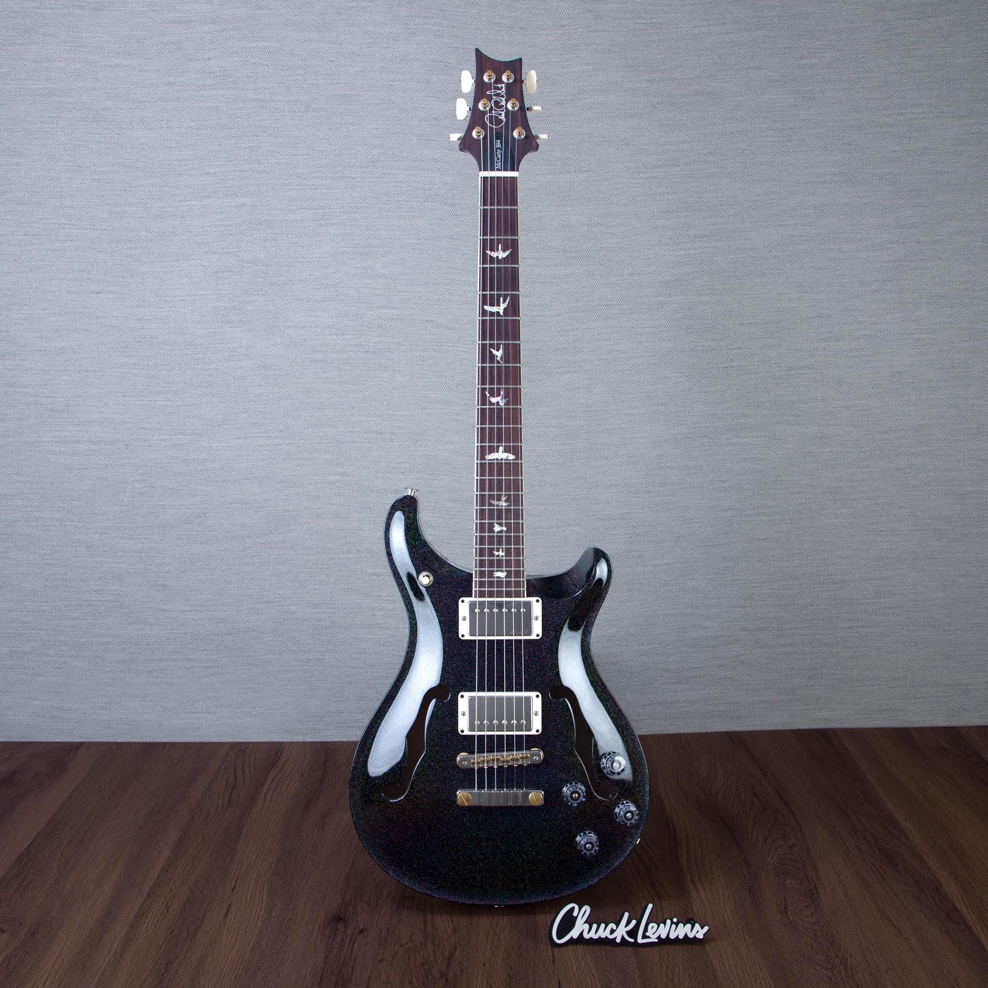 PRS McCarty 594 Hollowbody II Custom Color Hollowbody Electric Guitar - Black Rainbow Hollowflake - #250411621