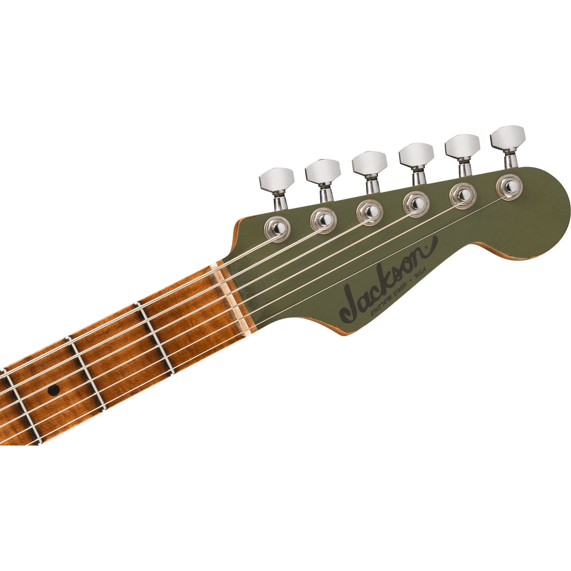Jackson Custom Shop Master Built Pat Campolattano Misha Mansor Surfcaster Signature Baritone Electric Guitar - Army Drab Green