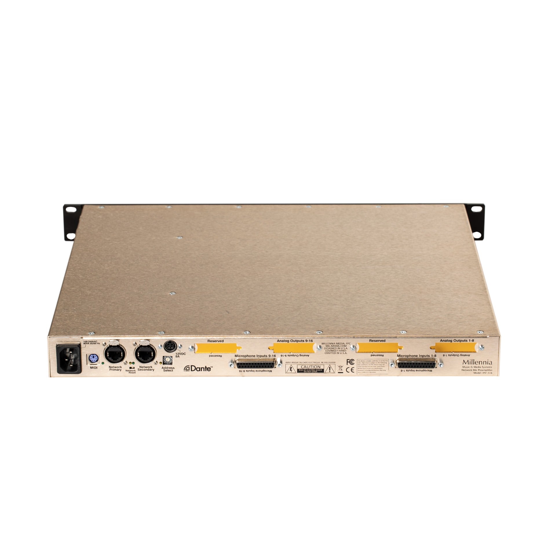 Millennia HV-316/16 16-channel Remote Control Ethernet Mic Preamp
