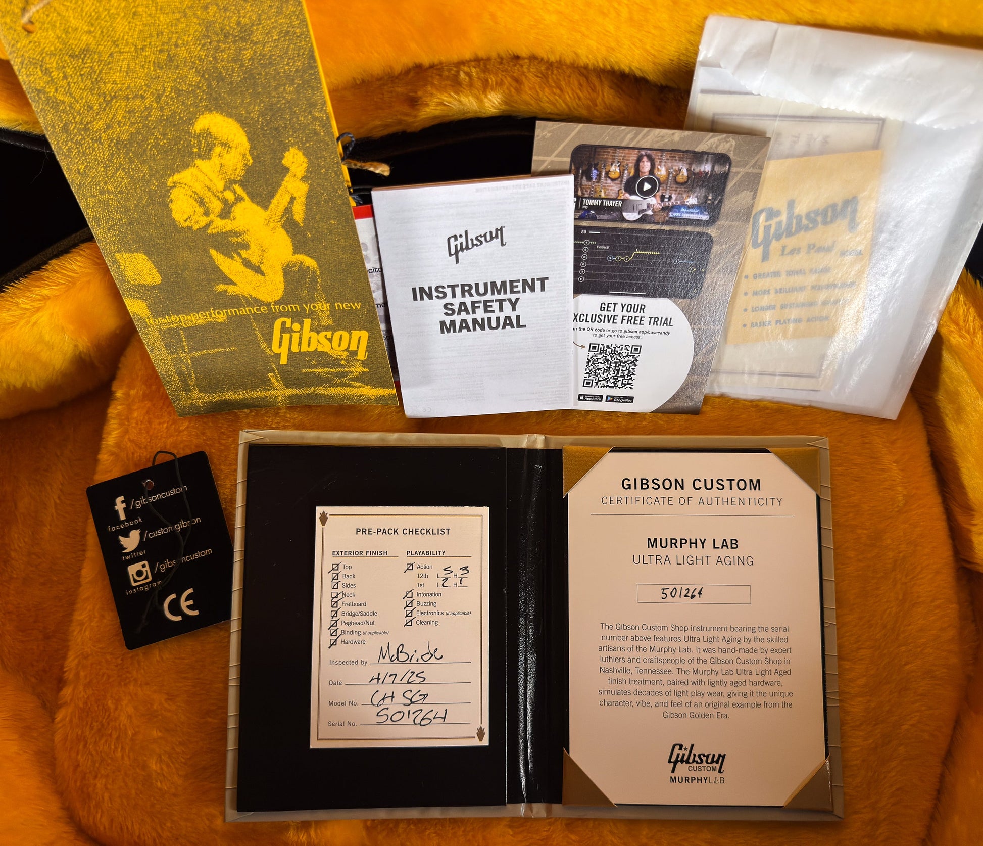 2025 Gibson Custom Shop 1964 SG Standard Reissue Maestro Pelham Blue Ultra Light Aged Murphy Lab