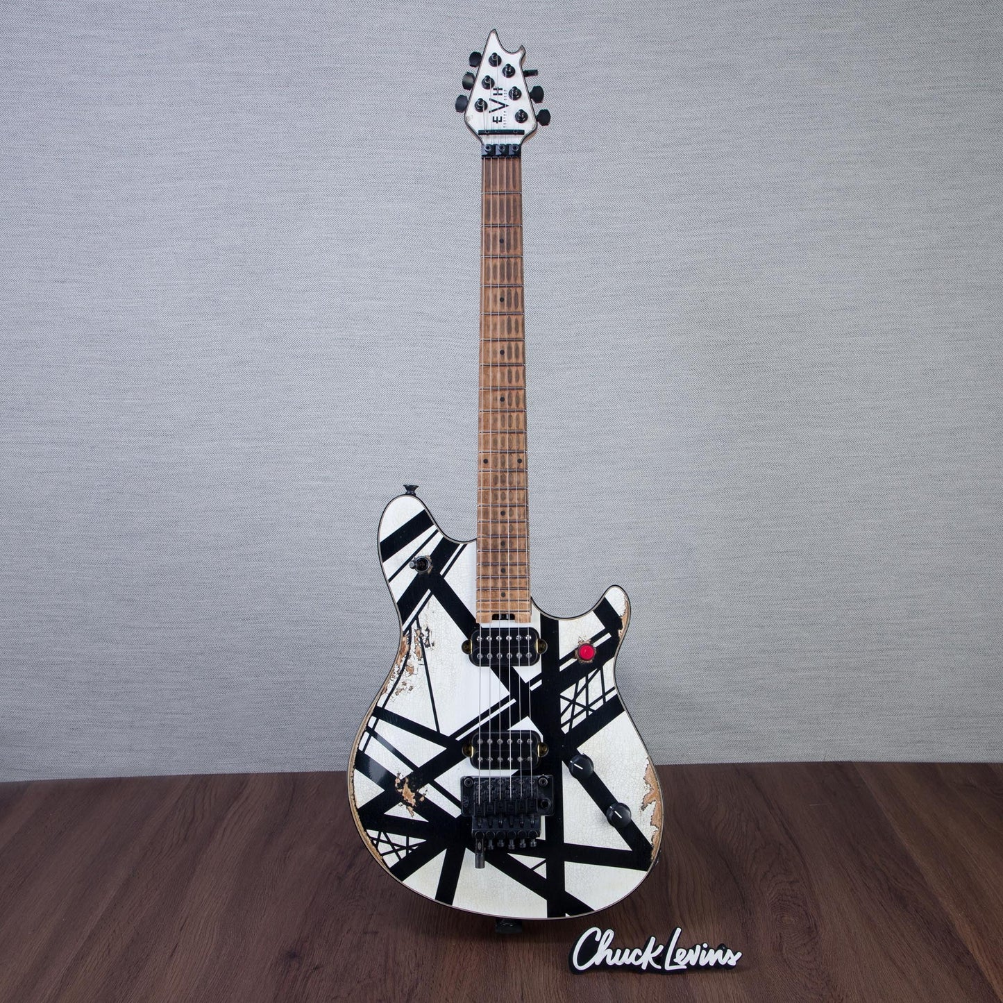 EVH Custom Shop Special Edition Wolfgang Stripes Electric Guitar - White/Black Stripes - #WG17642A