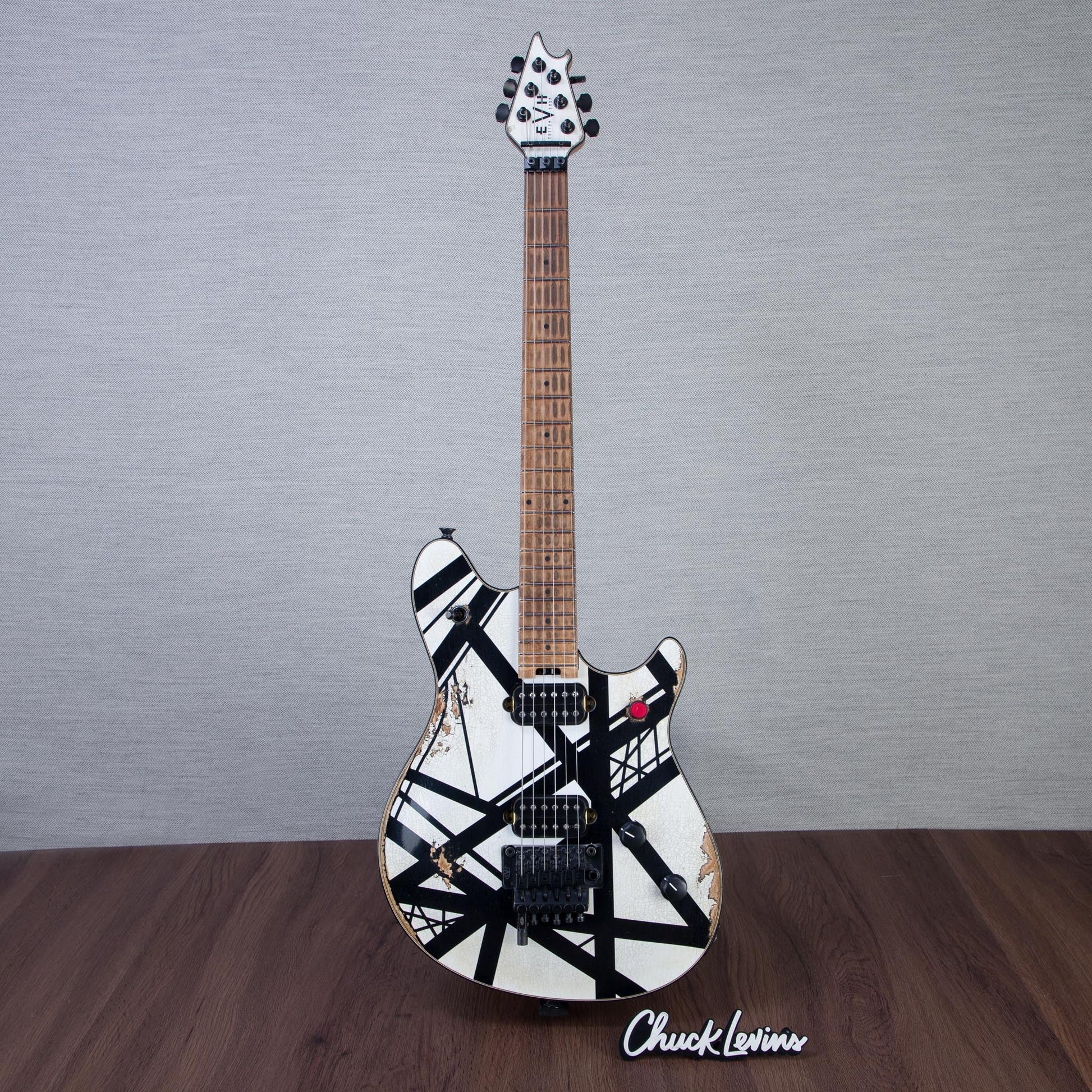 EVH Custom Shop Special Edition Wolfgang Stripes Electric Guitar - White/Black Stripes - #WG17642A